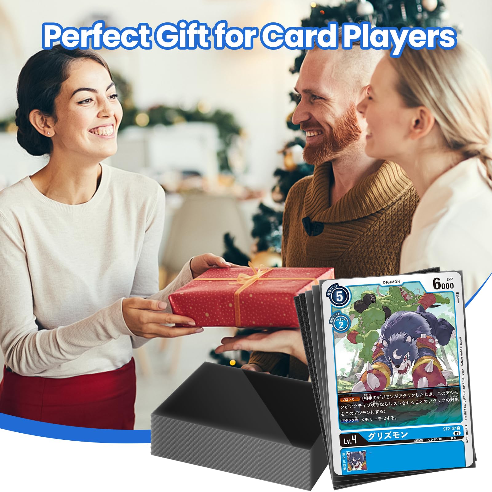 MOXYOY 100 Pcs Transparent + Black Penny Sleeves for Trading Cards - Anti-Slip, Anti-Fingerprint TCG Protection 7