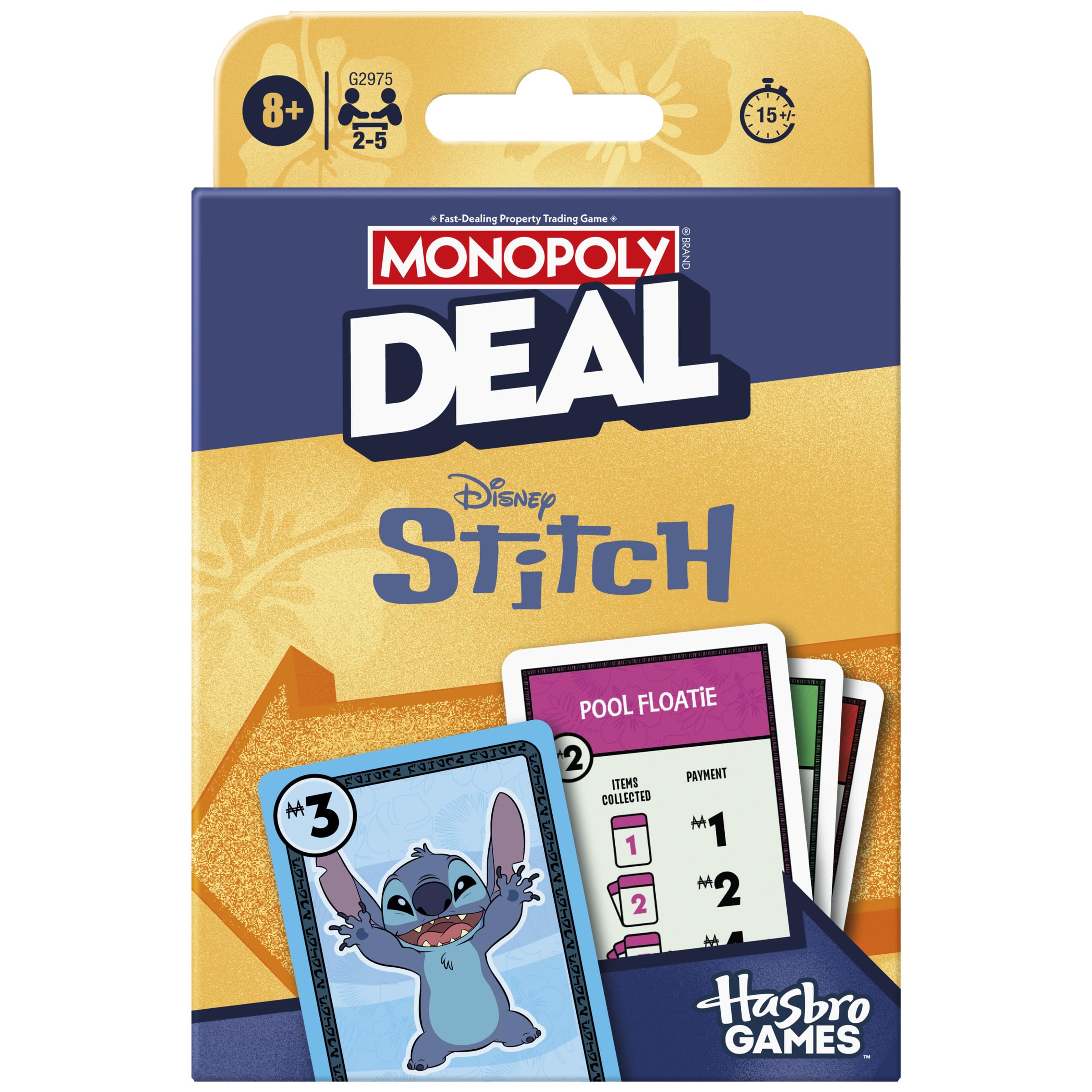 Monopoly Brand Disney Stitch Edition Card Game | 2-5 Players | Ages 8+