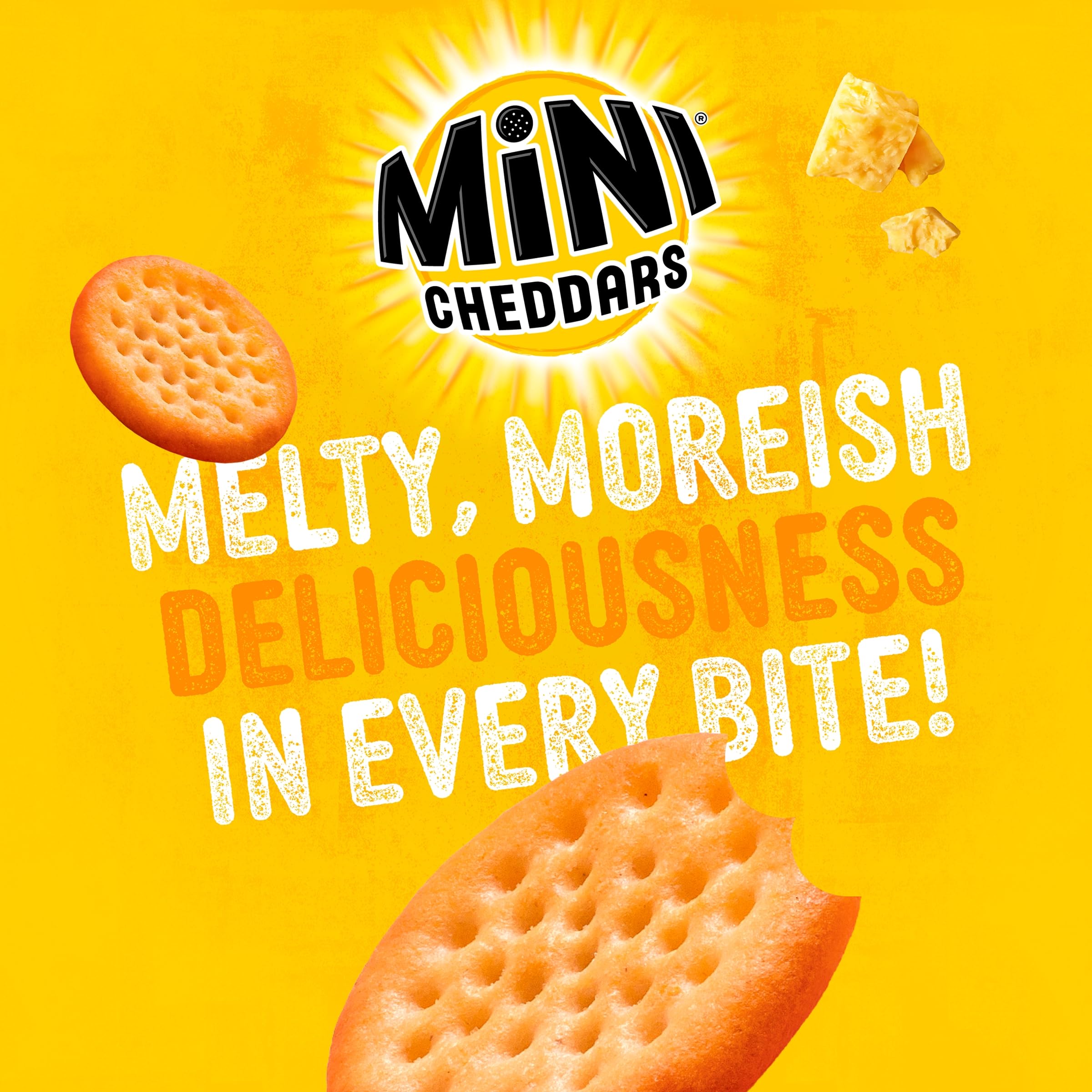 Jacob's Mini Cheddars Original Baked Snacks Multipack 6x23g (138g) - Real Cheese, No Artificial Flavours