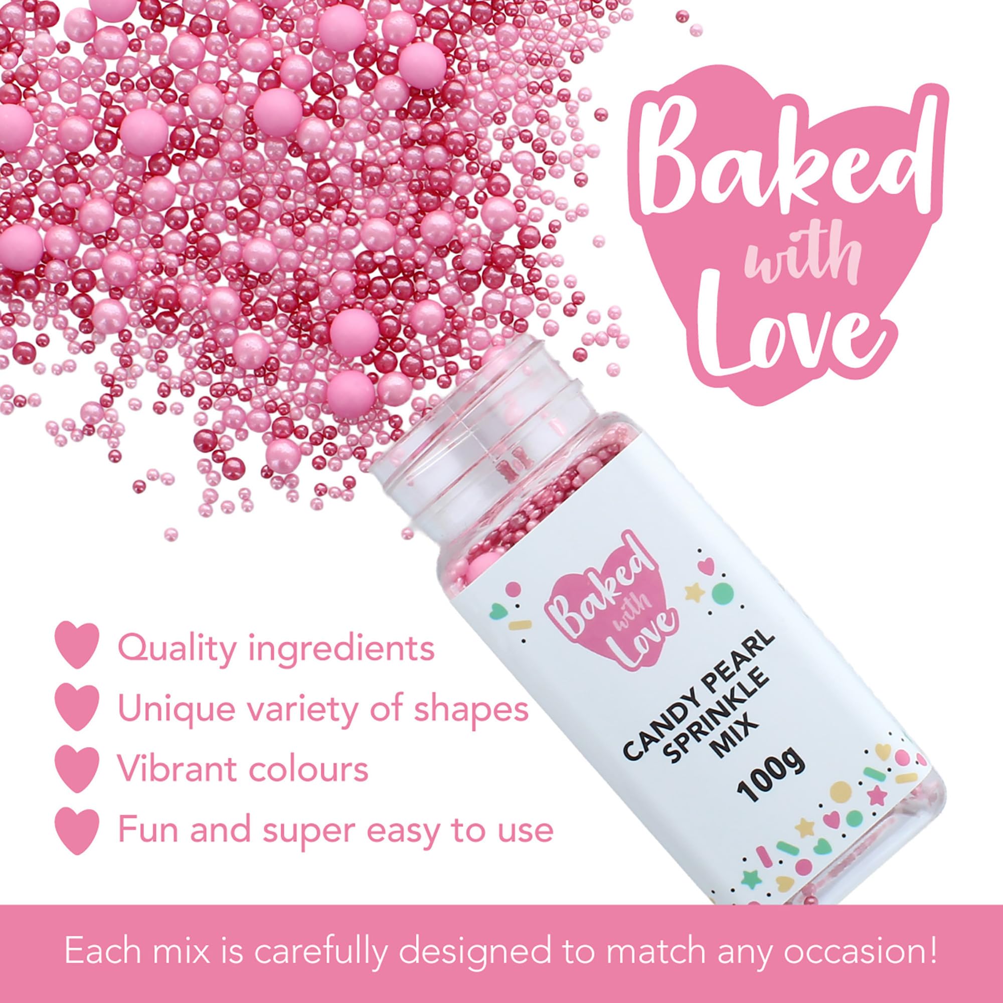 Baked with Love - Candy Pearl Sprinkles 100g 7
