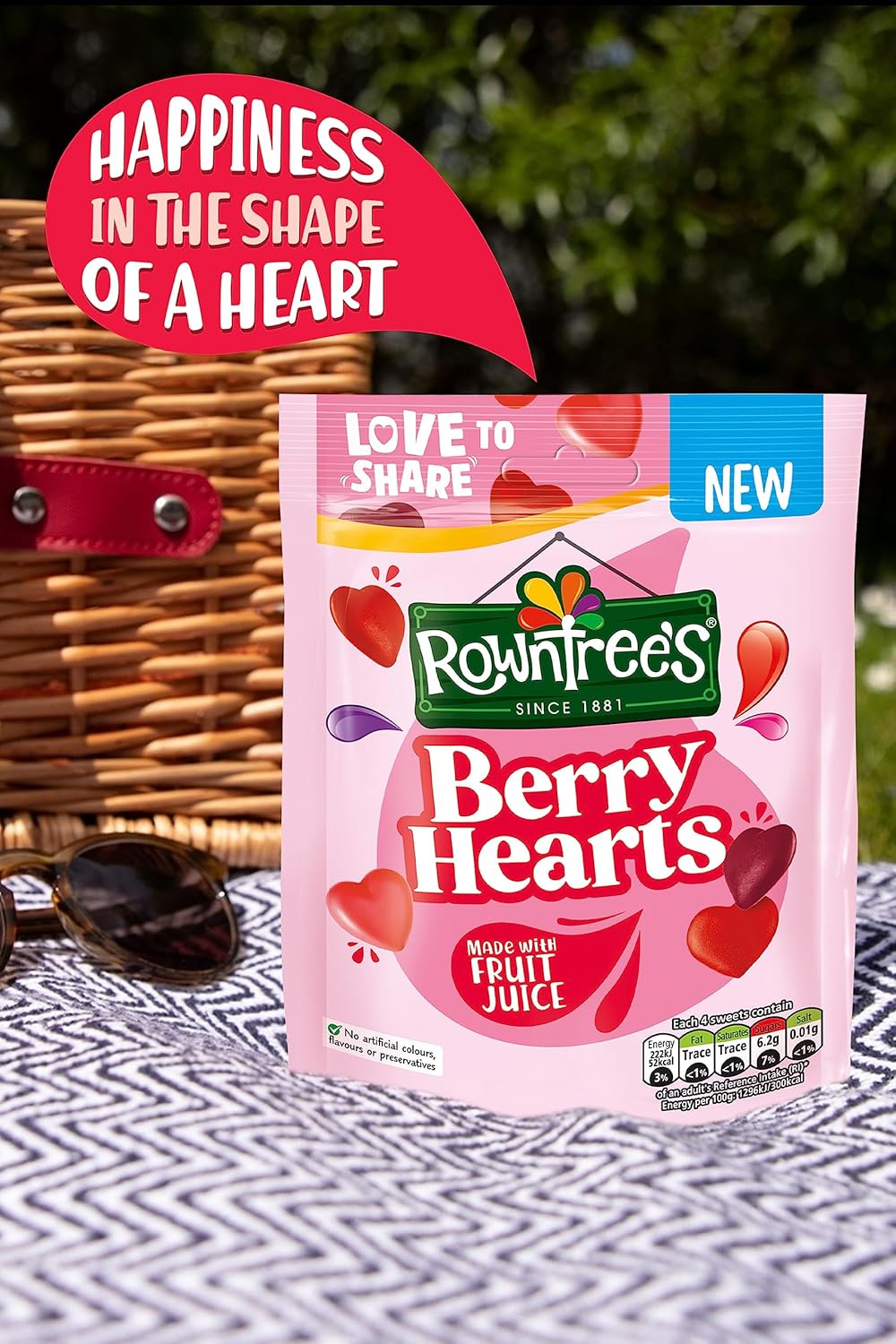 Nestlé Rowntree's Berry Hearts Fruchtige Kaubonbons, 115 g