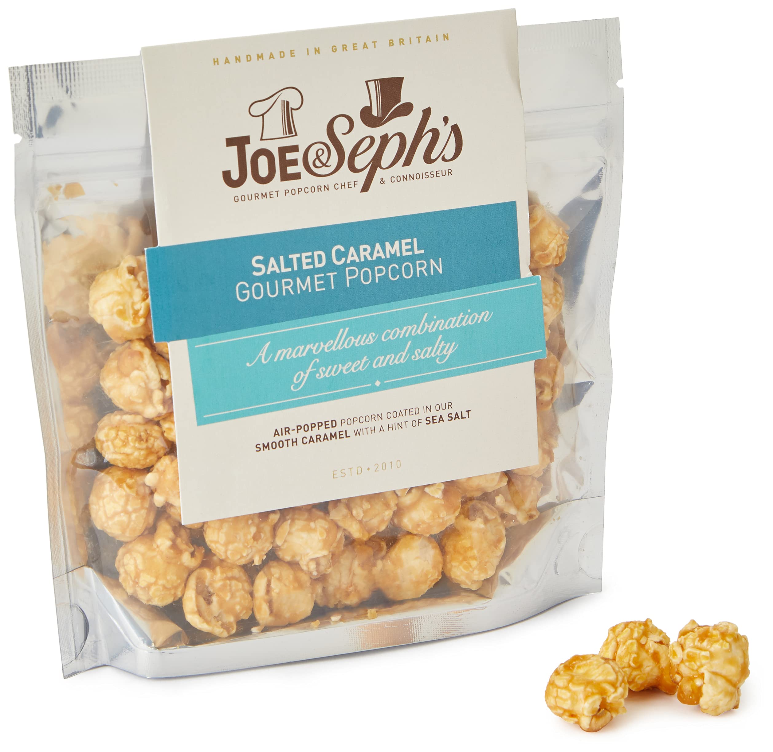Joe & Seph's Salted Caramel Popcorn Snack | Handmade in UK | 32g Single Pack
