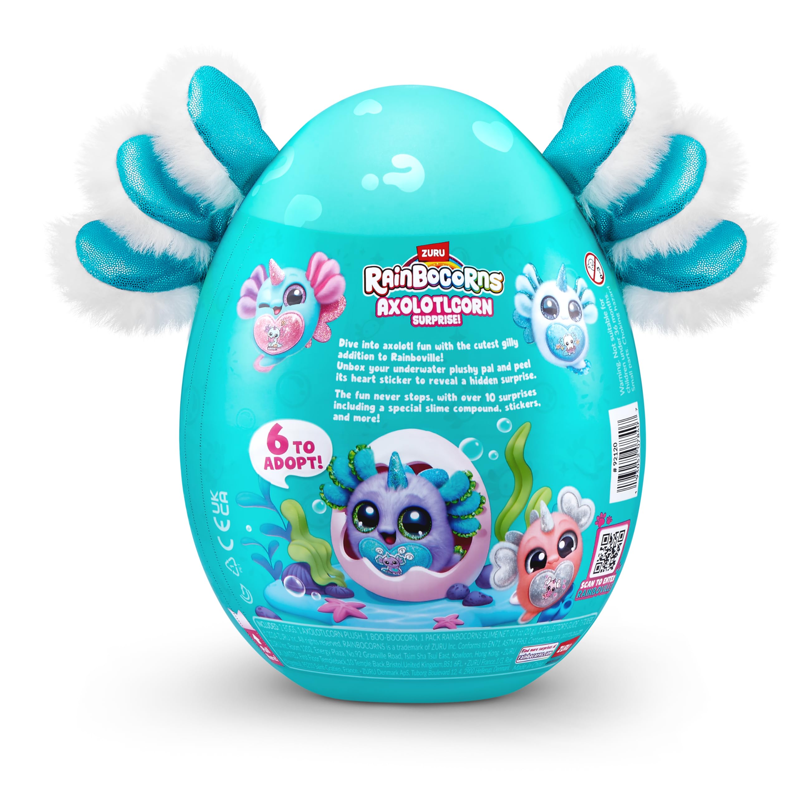 Rainbocorns Axolotlcorn Surprise by ZURU - Collectible Plush Toy with Magic Heart Reveal, Icepuff 4