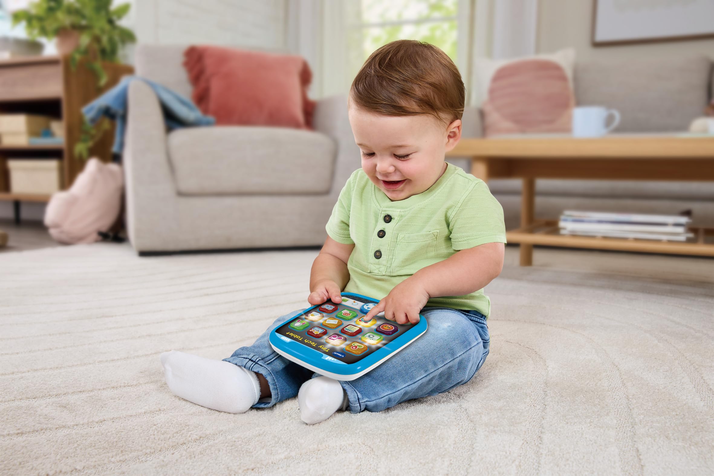 VTech Tiny Tech Tablet Educational Toy with Light Up Buttons and Animal Voices 3