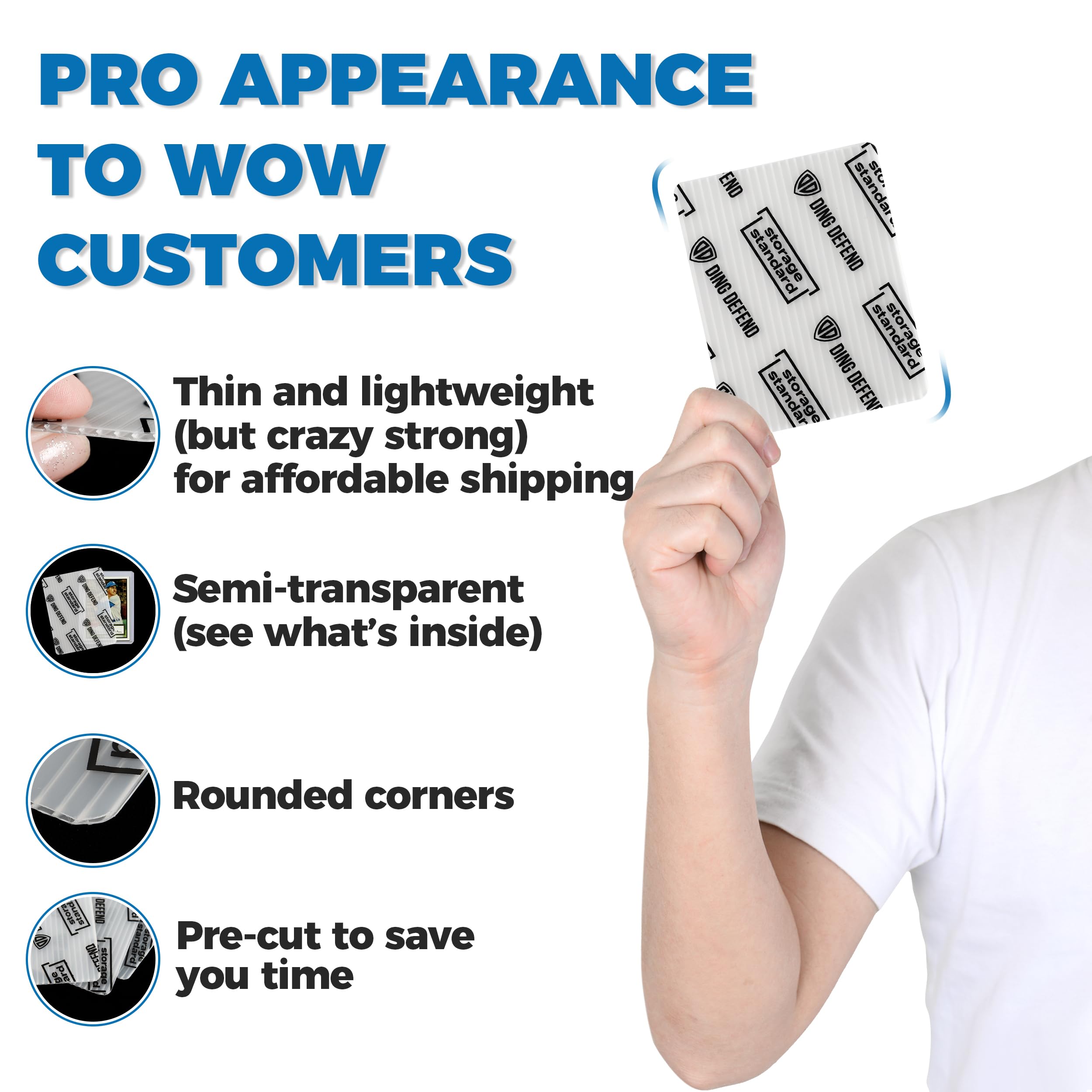 Storage Standard Trading Card Shipping Protectors - 110 Pack, 3.5'' x 4.5'' Padded Plastic Sleeves 6