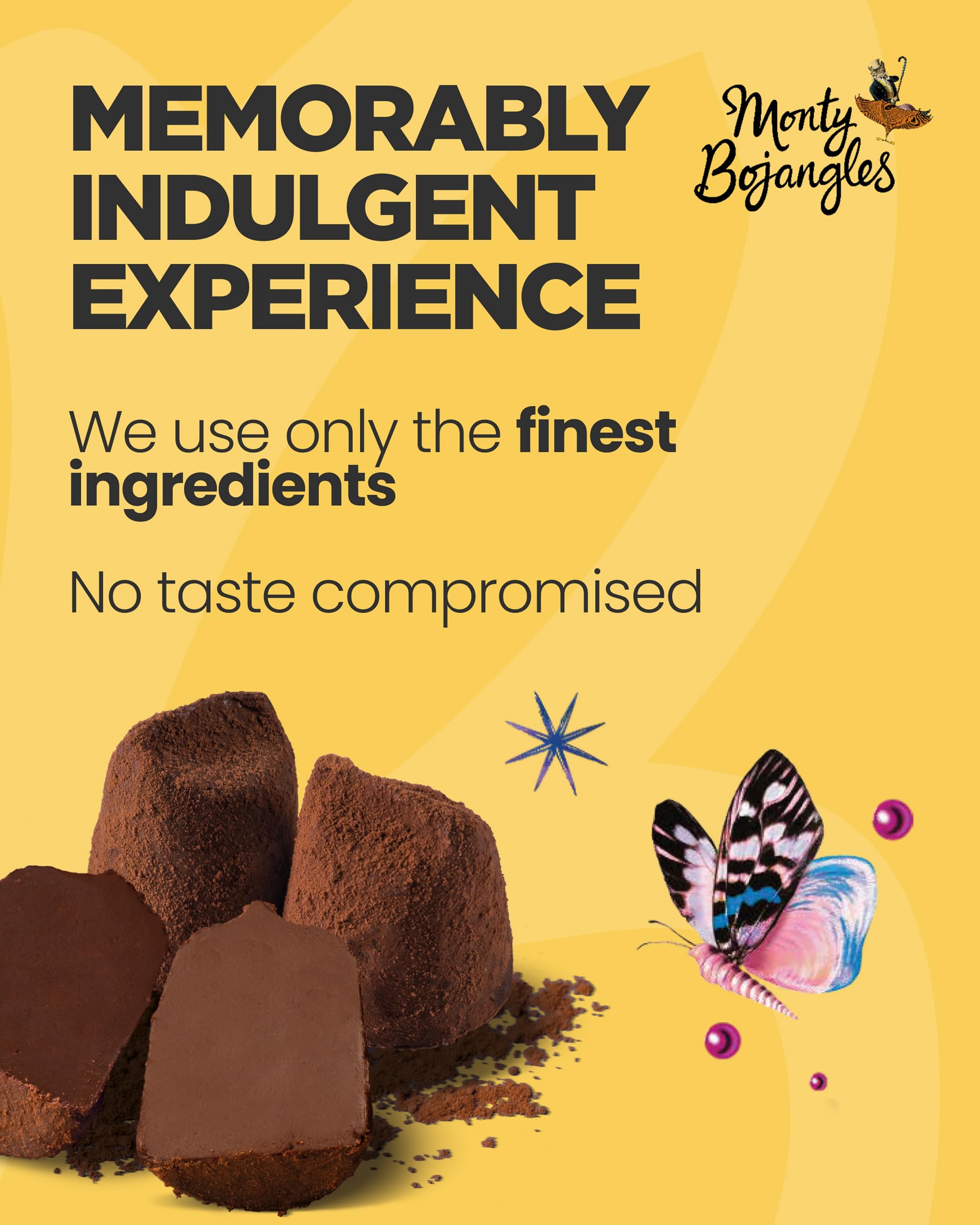 Monty Bojangles Taste Adventures Cocoa Dusted Truffles Assortment - 6 Flavour Luxury Chocolate Gift Box, 225g 17