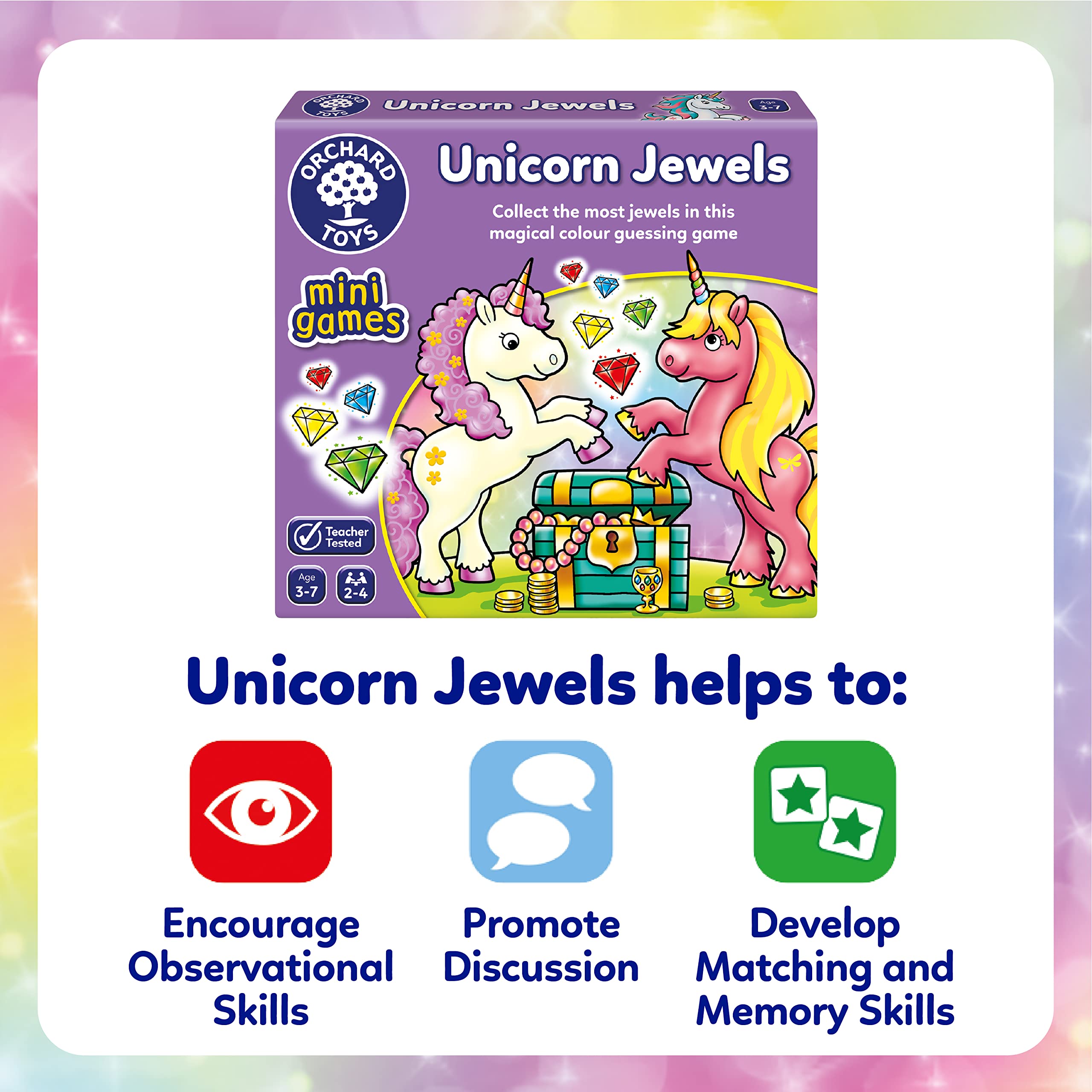 Orchard Toys Unicorn Jewels Colour Matching Game - Mini Board Game for Kids 5