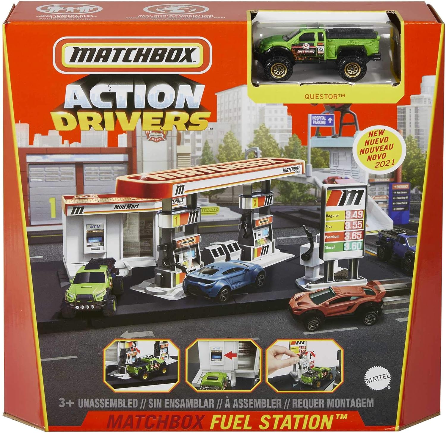 Matchbox Gas Station Playset - Interactive Vehicle Playset for Kids 3 Years and Up 7