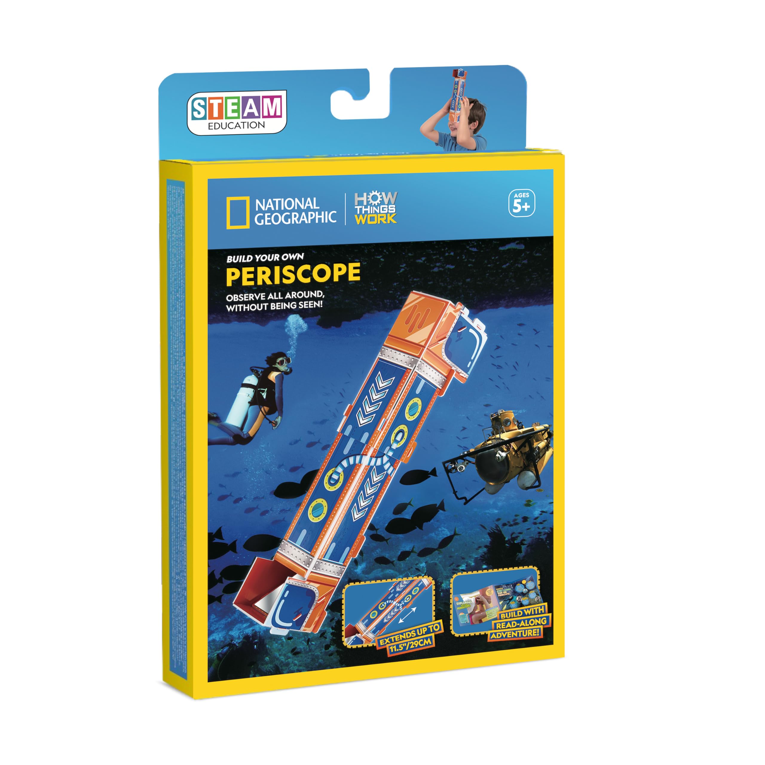 National Geographic Build Your Own Periscope - STEAM Educational Kit for Ages 5+