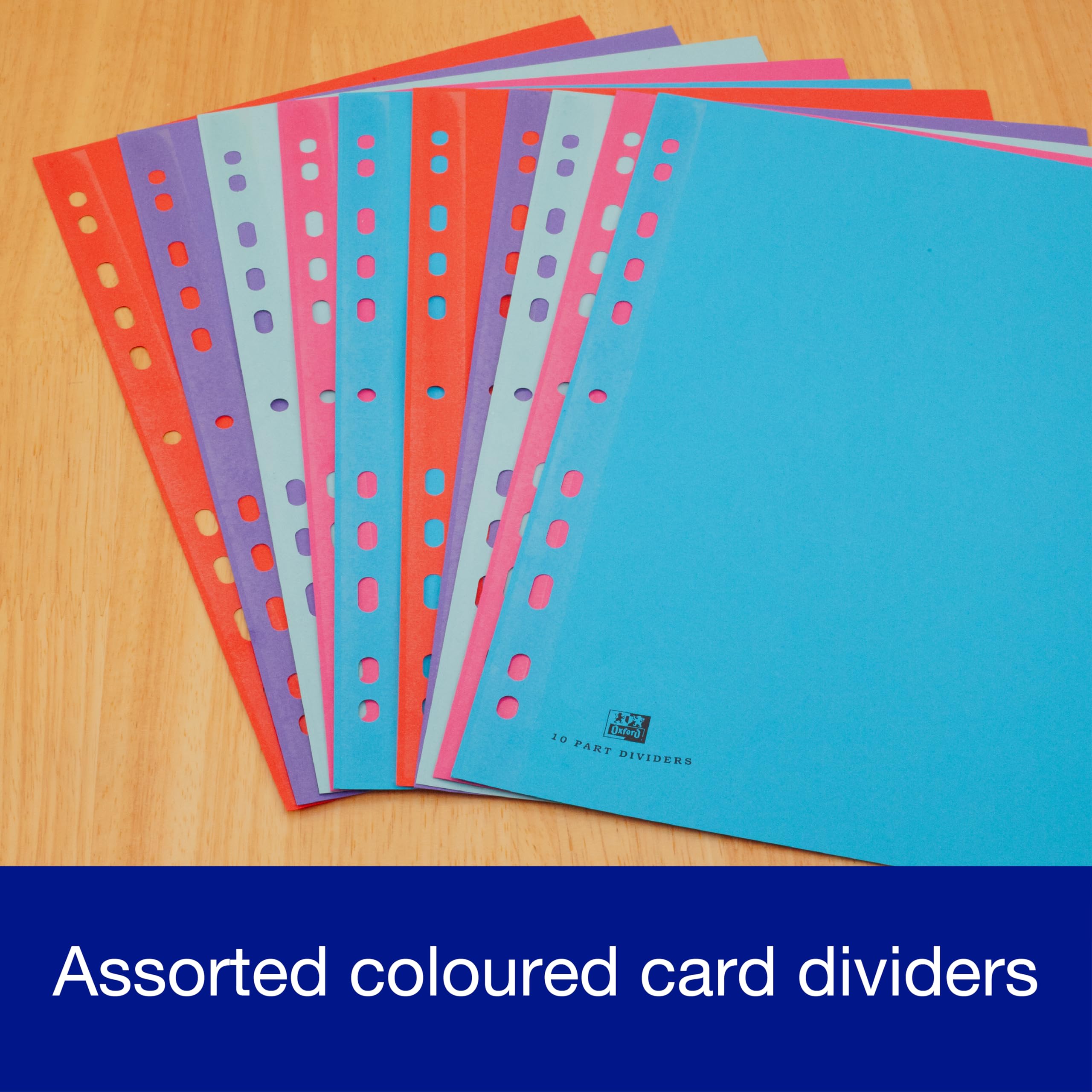 Oxford Campus A4 10 Part Multi-Coloured Card Index Dividers for Ring Binders 5