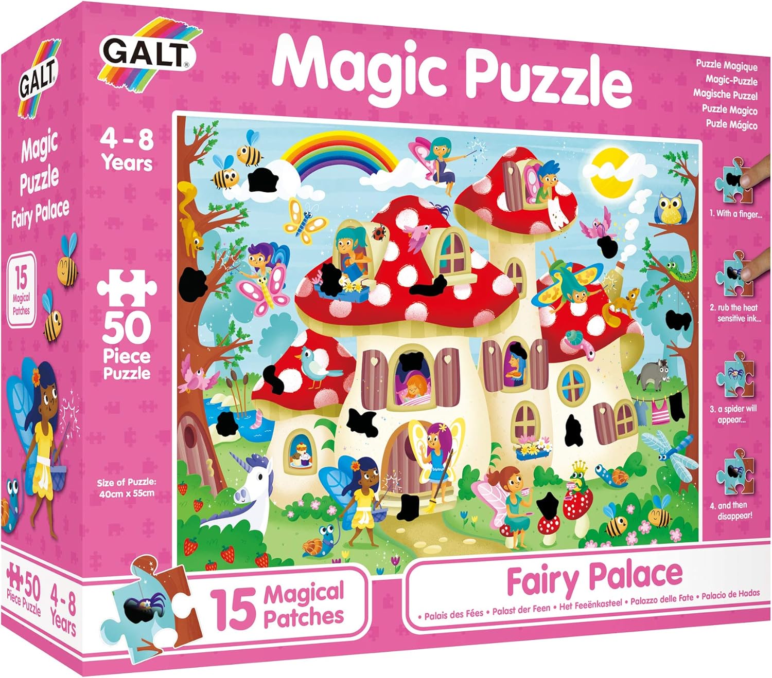Galt Toys Magic Puzzle - Fairy Palace 50-Piece Rub & Reveal Puzzle for Ages 4+ 4