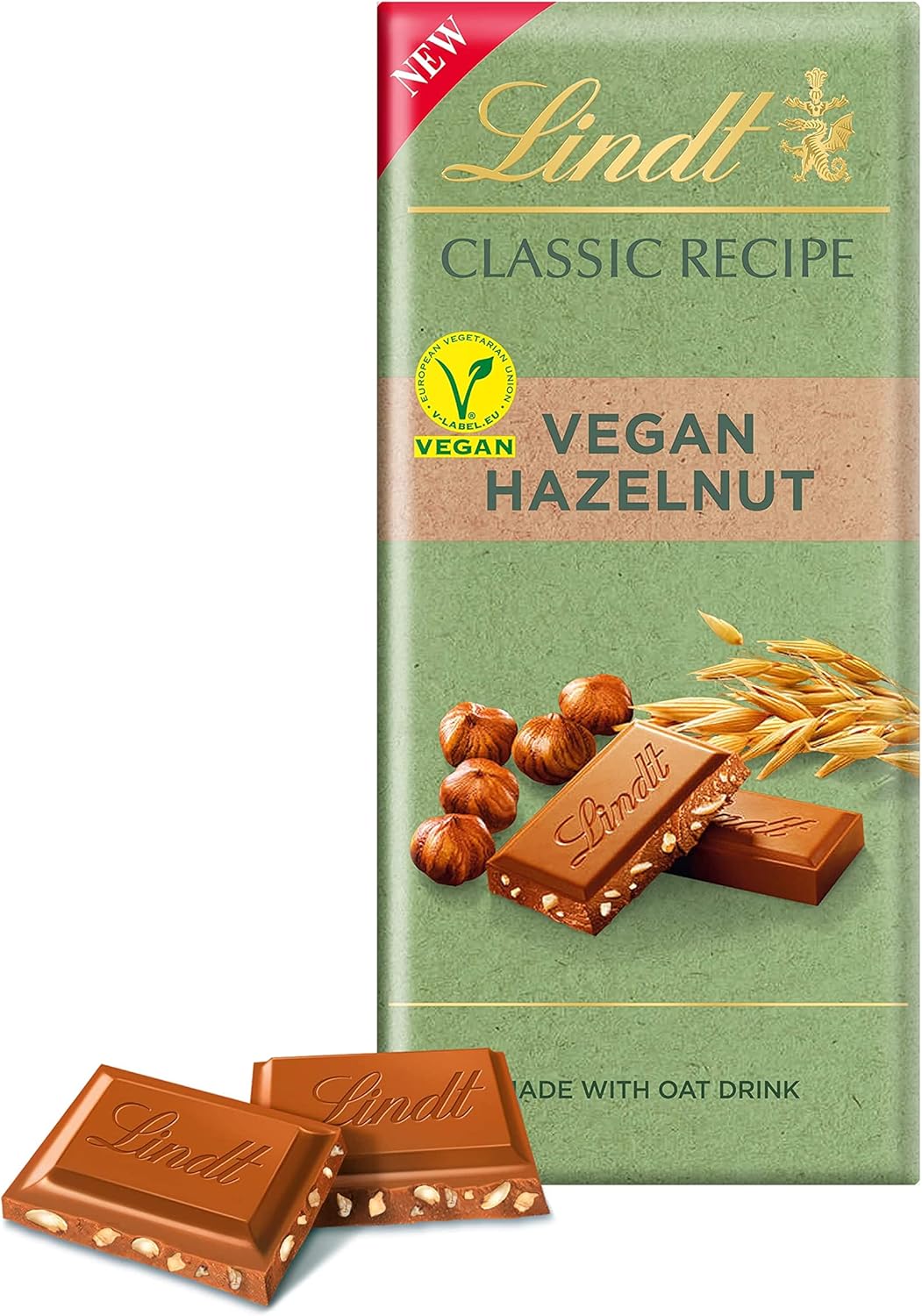 Lindt Vegane Tafelschokolade mit Haselnuss-, Mandel- und Haferdrinkpulver, 100g