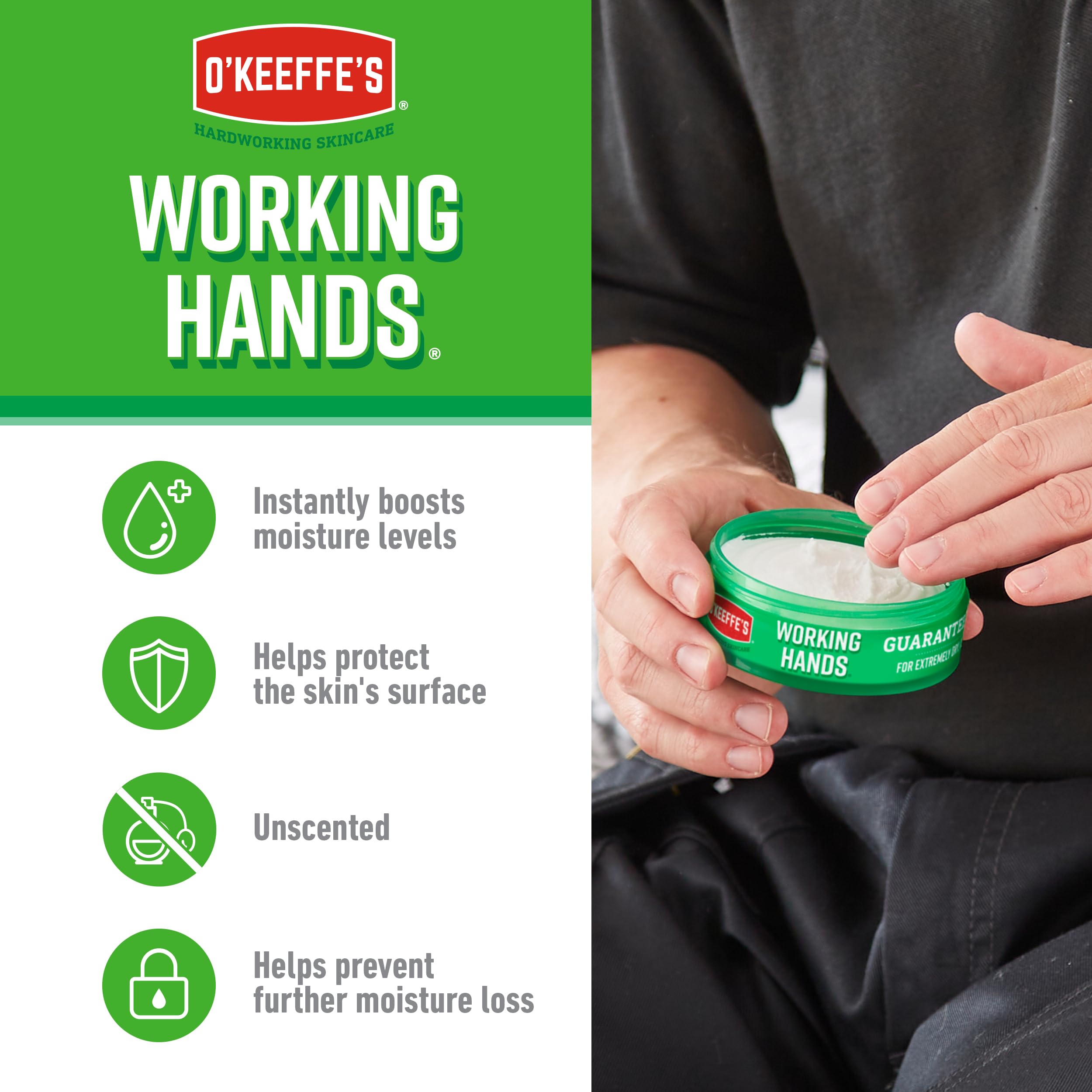 O'Keeffe's Working Hands Moisturizing Hand Cream (96g Jar, Pack of 6) 14