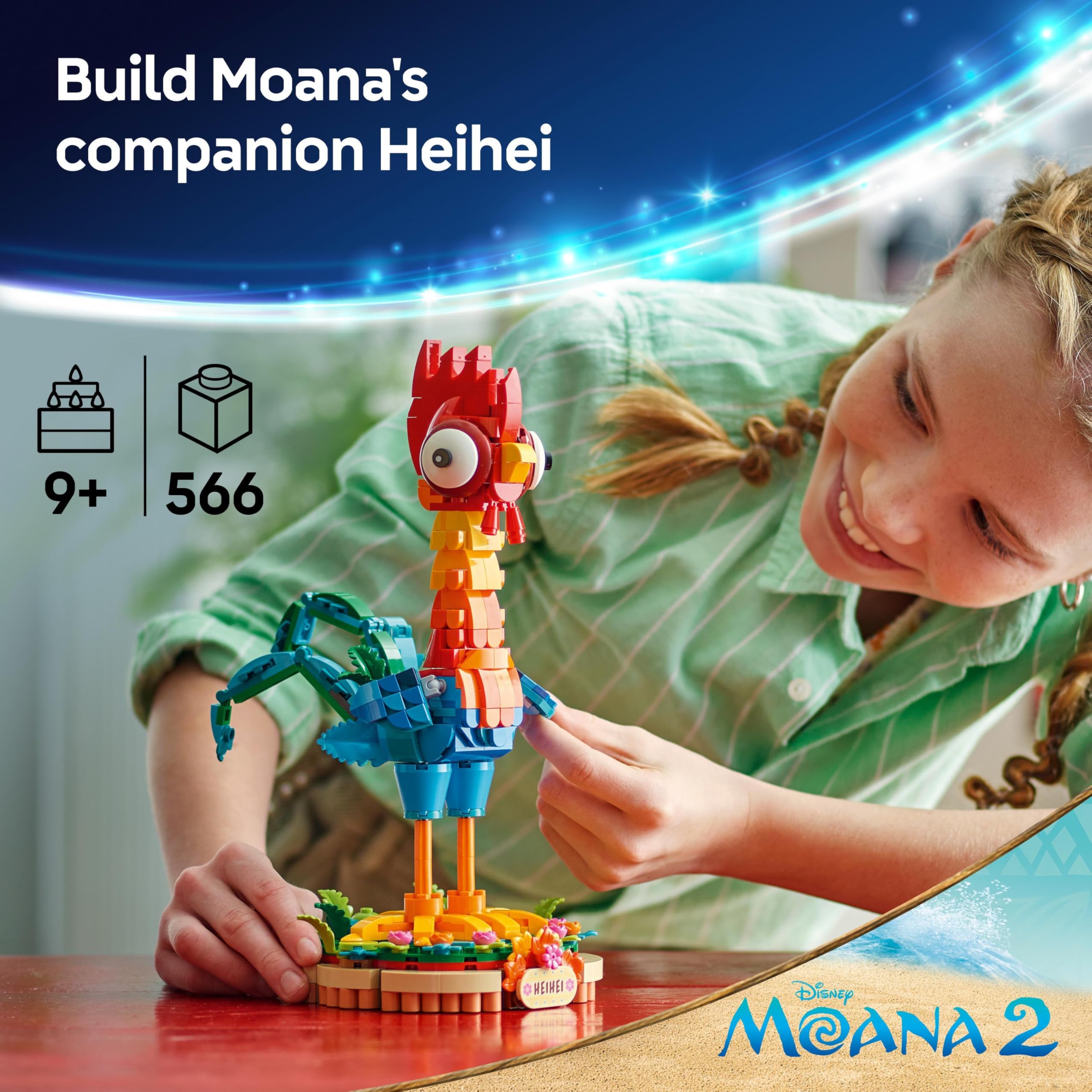 LEGO ǀ Disney Vaiana 2 Heihei Baubares Tierspielzeug – Bewegliche Hühnerfigur mit Ständer für Kinder ab 9 Jahren 15