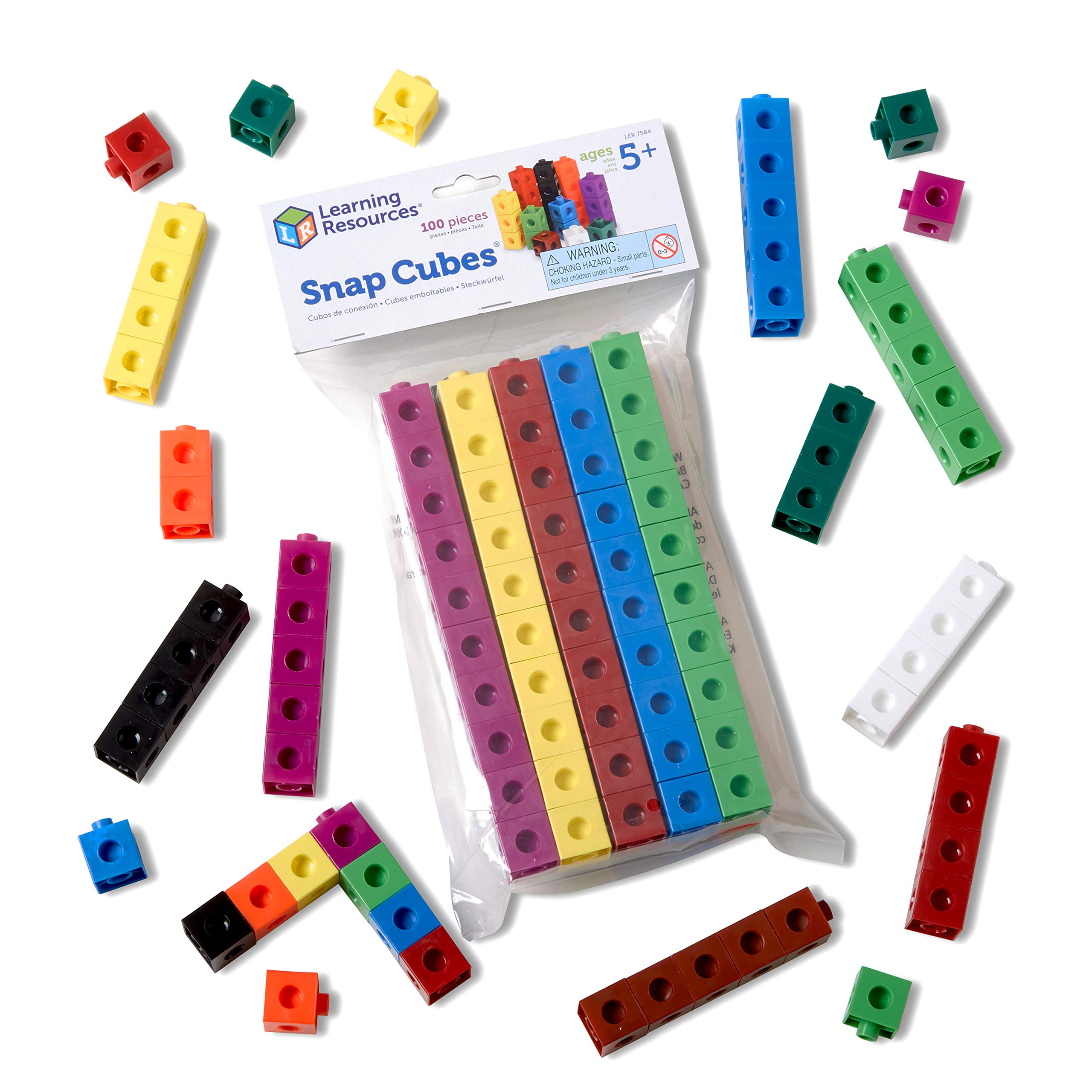 Learning Resources Snap Cubes - Connecting Math Cubes for Ages 5-9