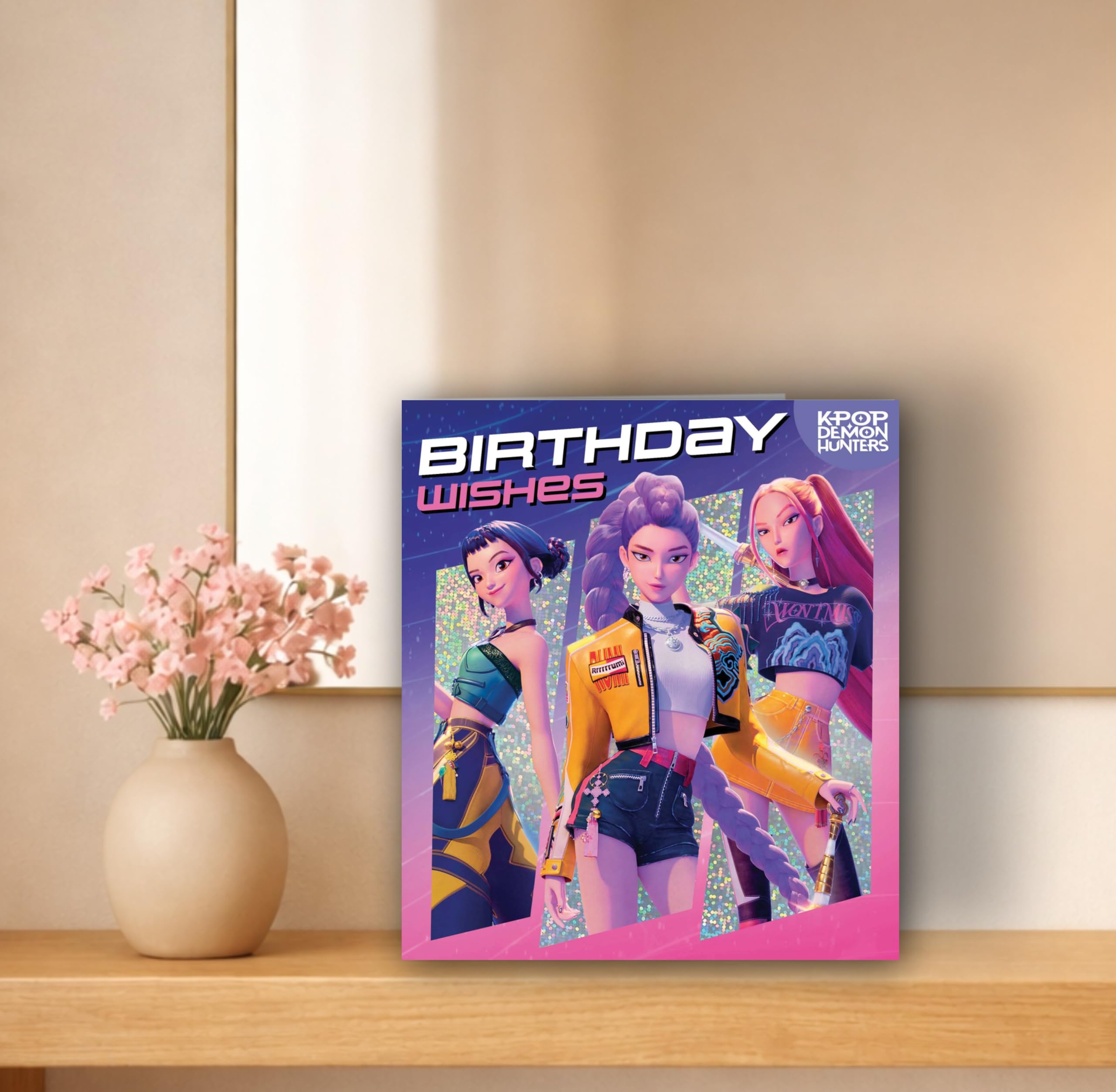 Danilo Promotions LTD KPOP Demon Hunters Birthday Card | Pink | Standard Size