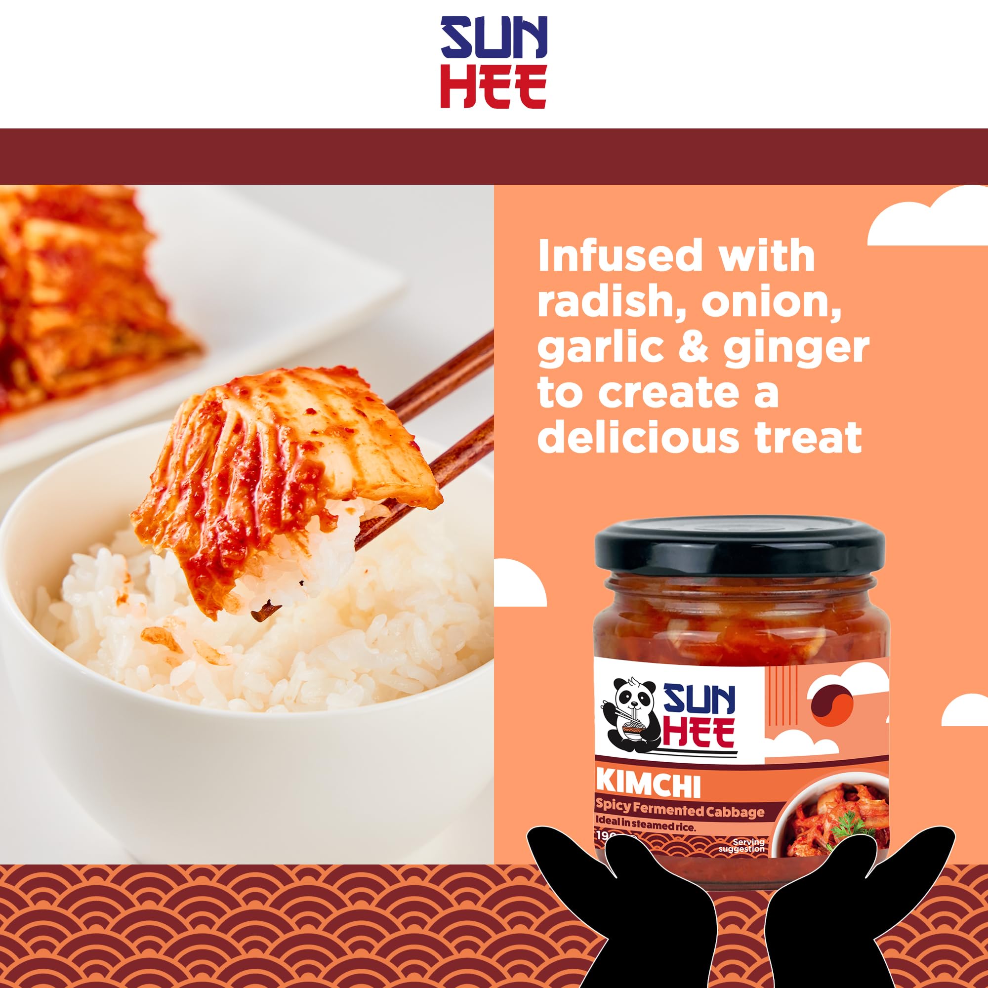 Sun Hee Natural Kimchi - Fermented Cabbage with Radish, Garlic & Ginger (190g) 6
