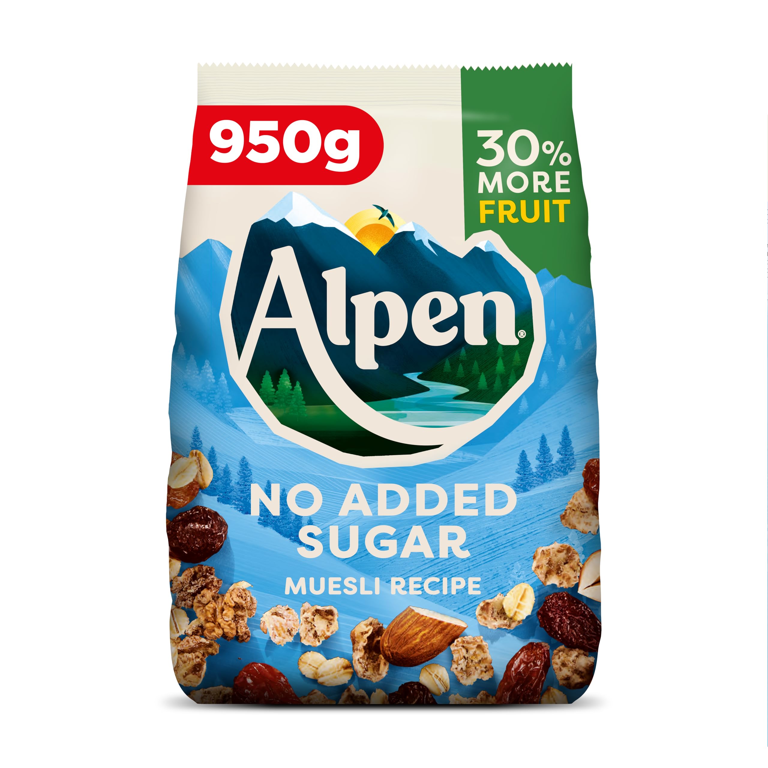 Alpen No Added Sugar Muesli, High in Fibre, Vegetarian Breakfast Cereal