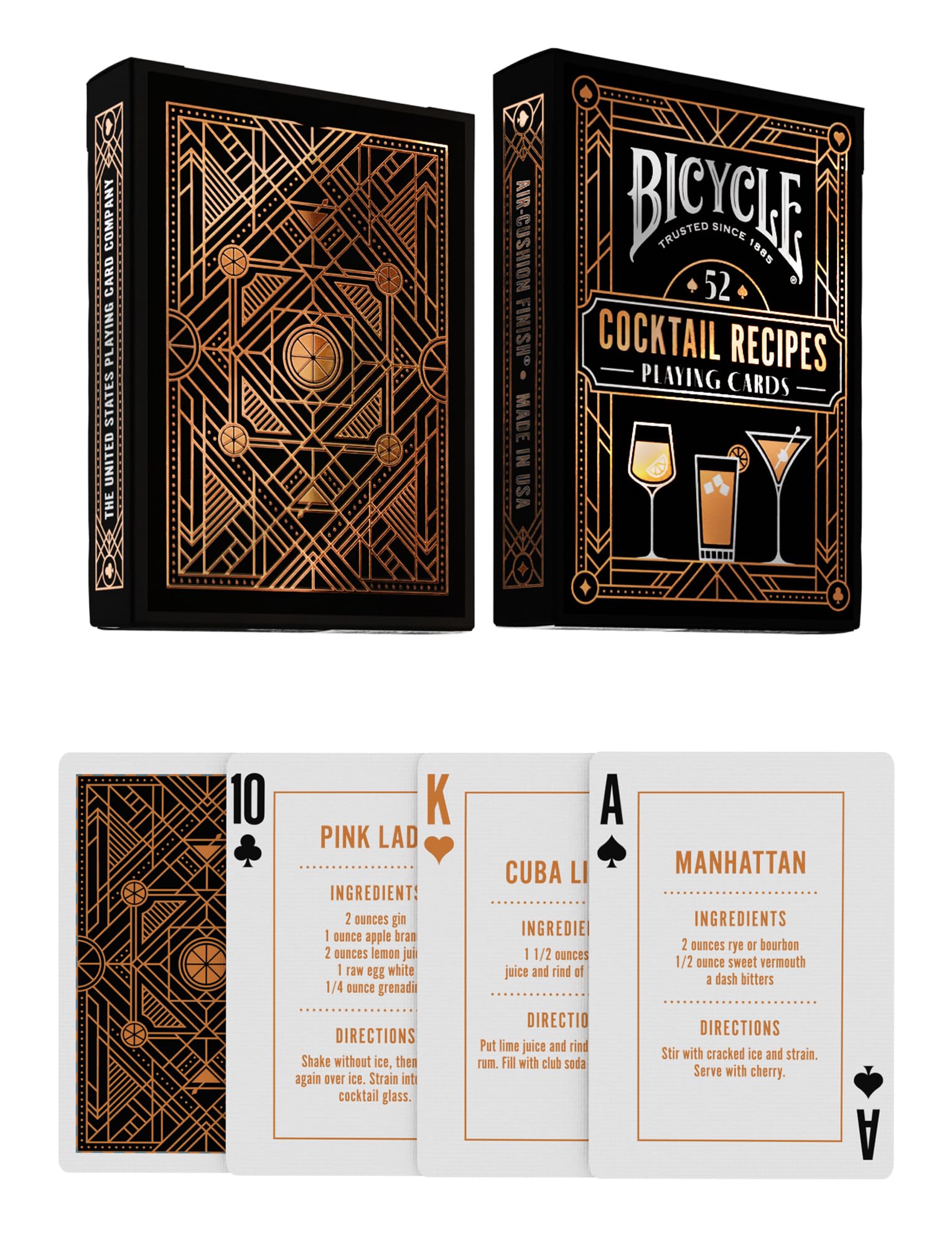 Bicycle Cocktail Playing Cards Deck with 52 Cocktail Recipes 4