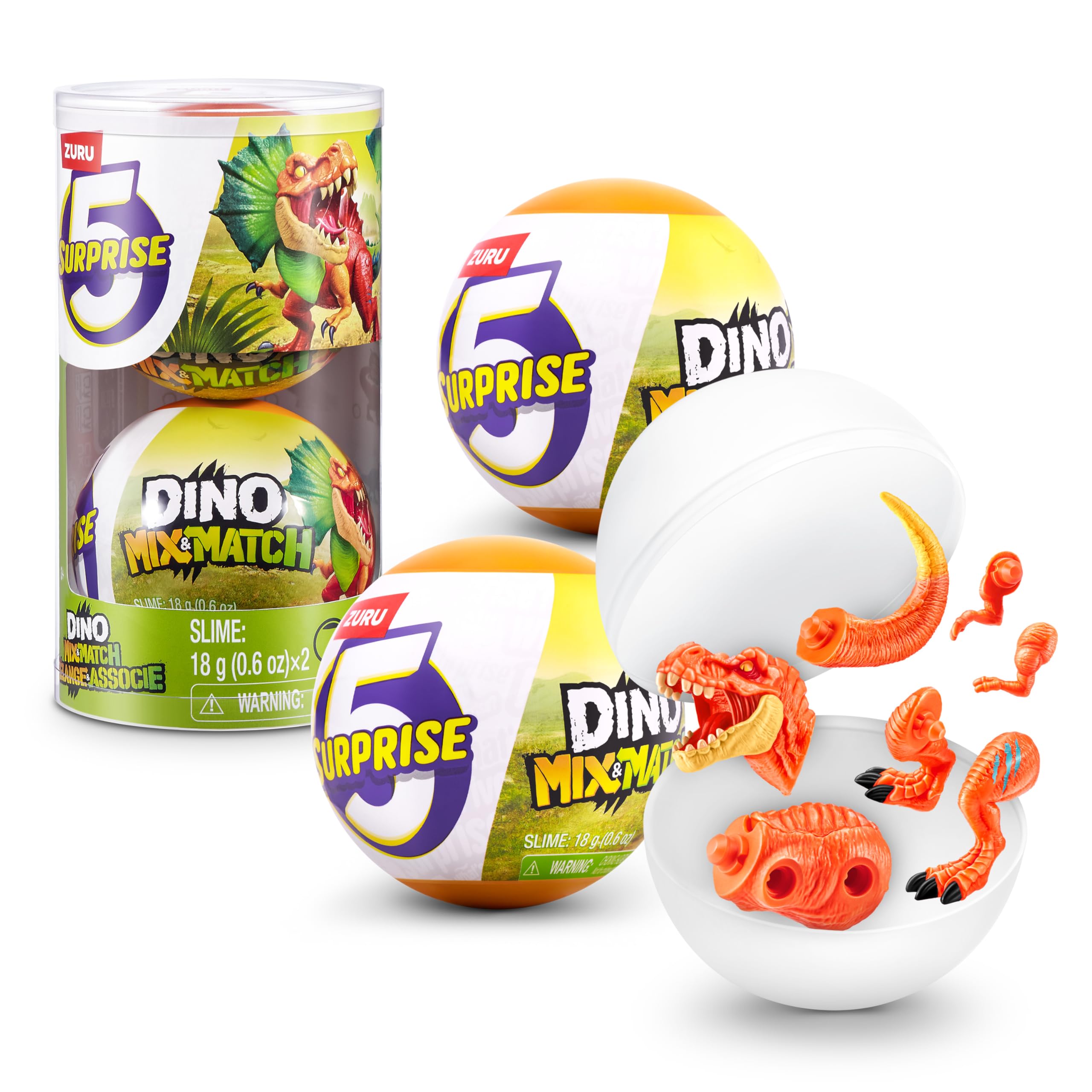 5 SURPRISE Dino Mix & Match by ZURU - Build & Collect Prehistoric Toys for Kids