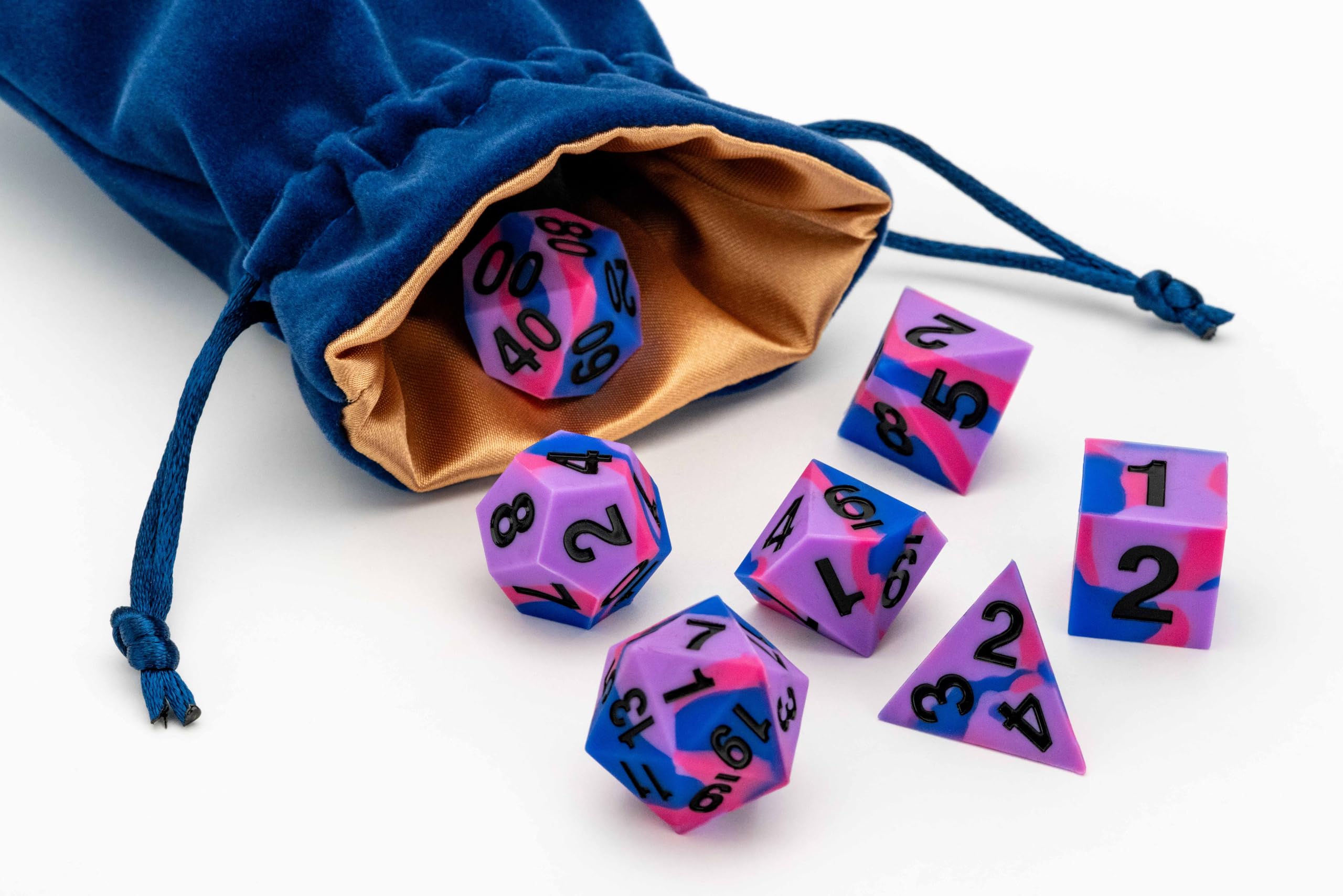 Metallic Dice Games FanRoll 16mm Pride Sharp Edge Silikonkautschuk Würfel Set 4