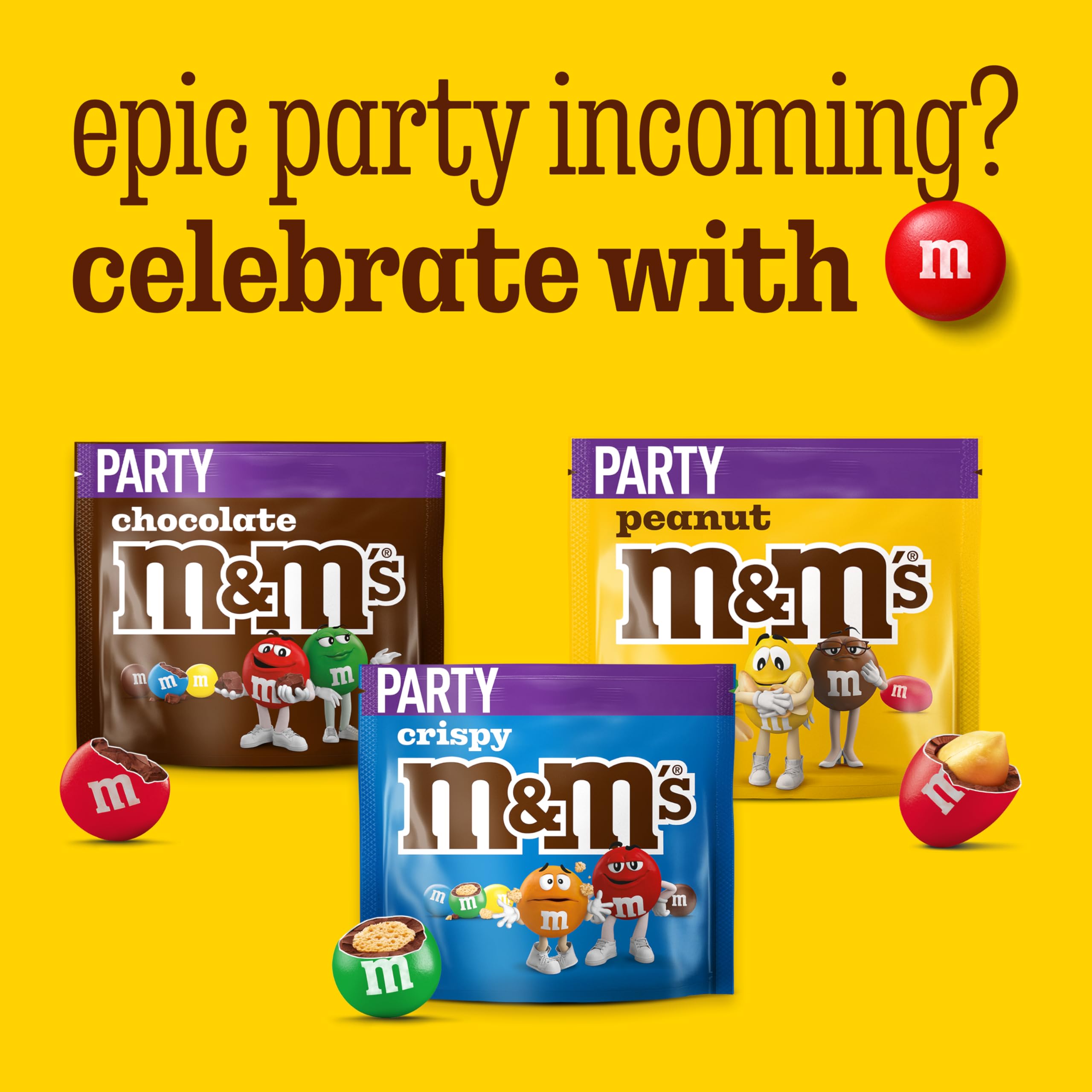 M&M's Peanut Milk Chocolate Party Bulk Bag - 800g Snack Pack 6