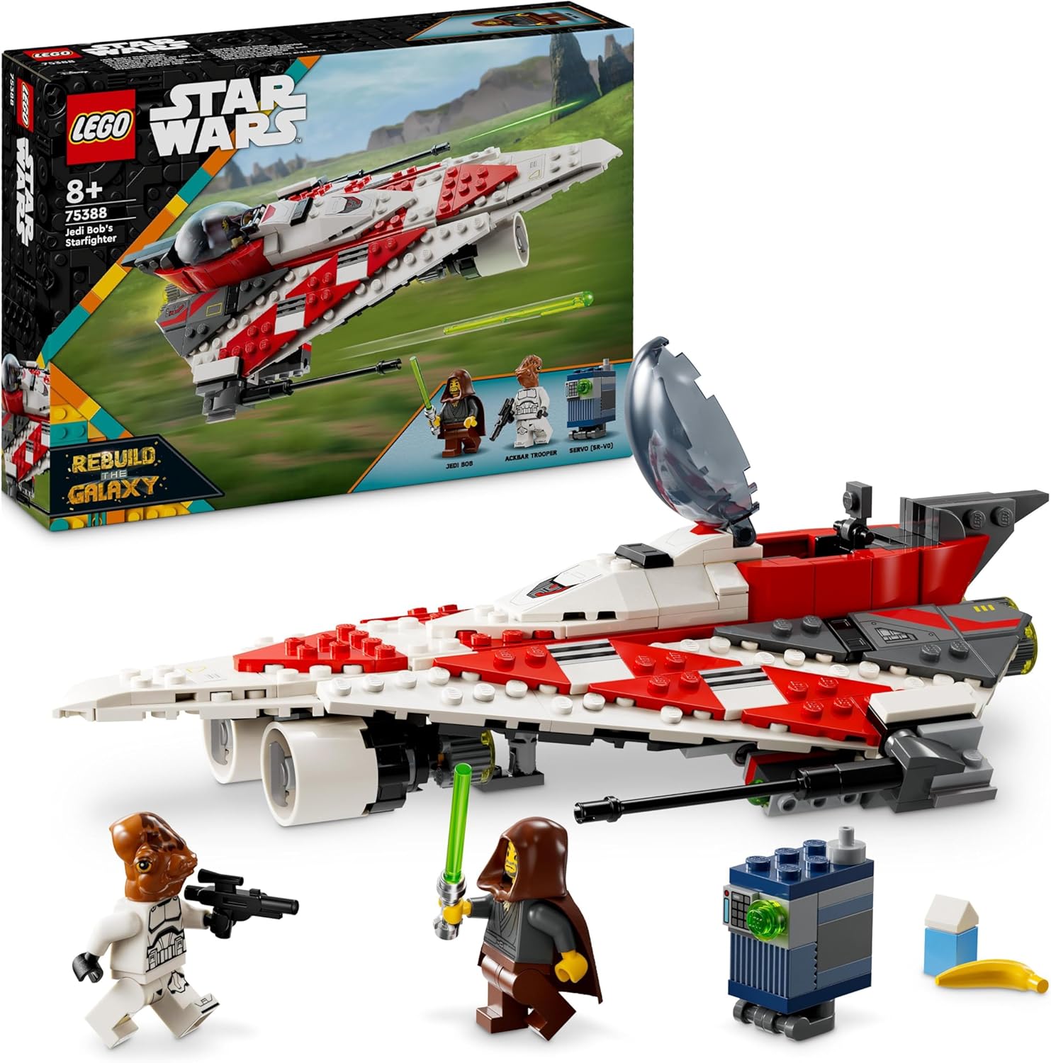 LEGO Star Wars Jedi Bob’s Starfighter Buildable Toy Vehicle - 305-Piece Set for Ages 8+