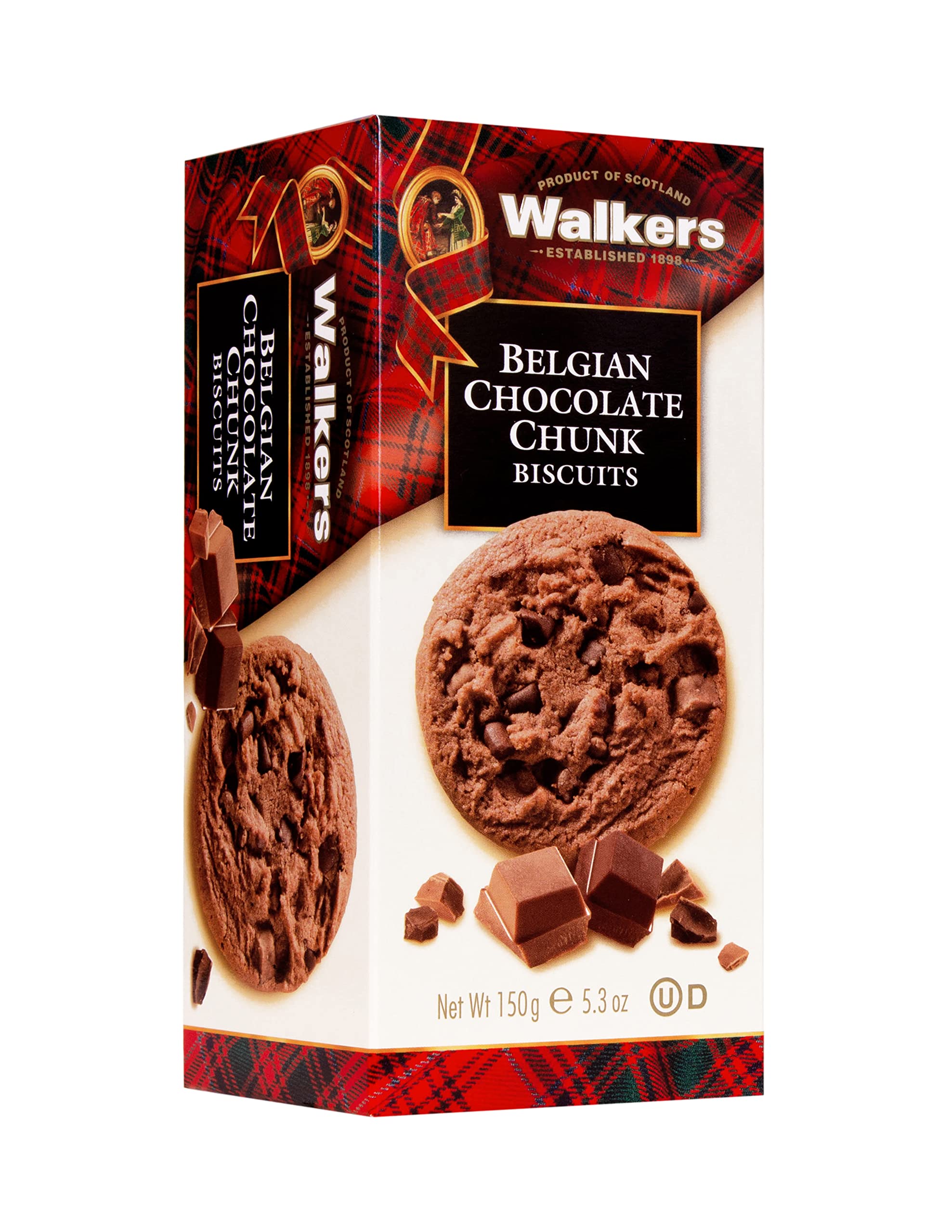 Walker's Shortbread Belgian Chocolate Chunk Biscuits – Traditional Scottish Biscuits