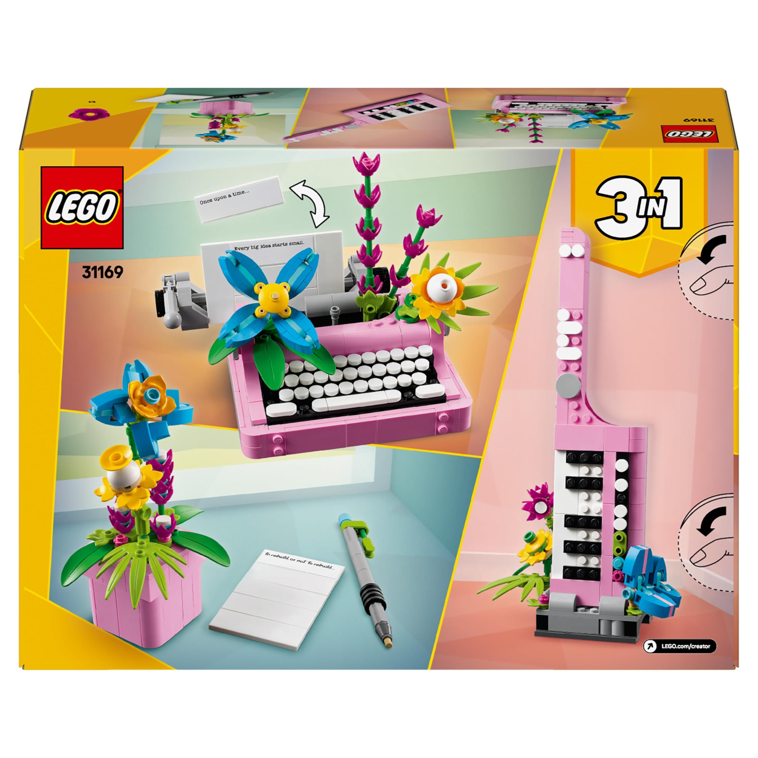 LEGO Creator 3in1 Typewriter with Flowers Toy - 363-Piece Building Set for Ages 8+ 6