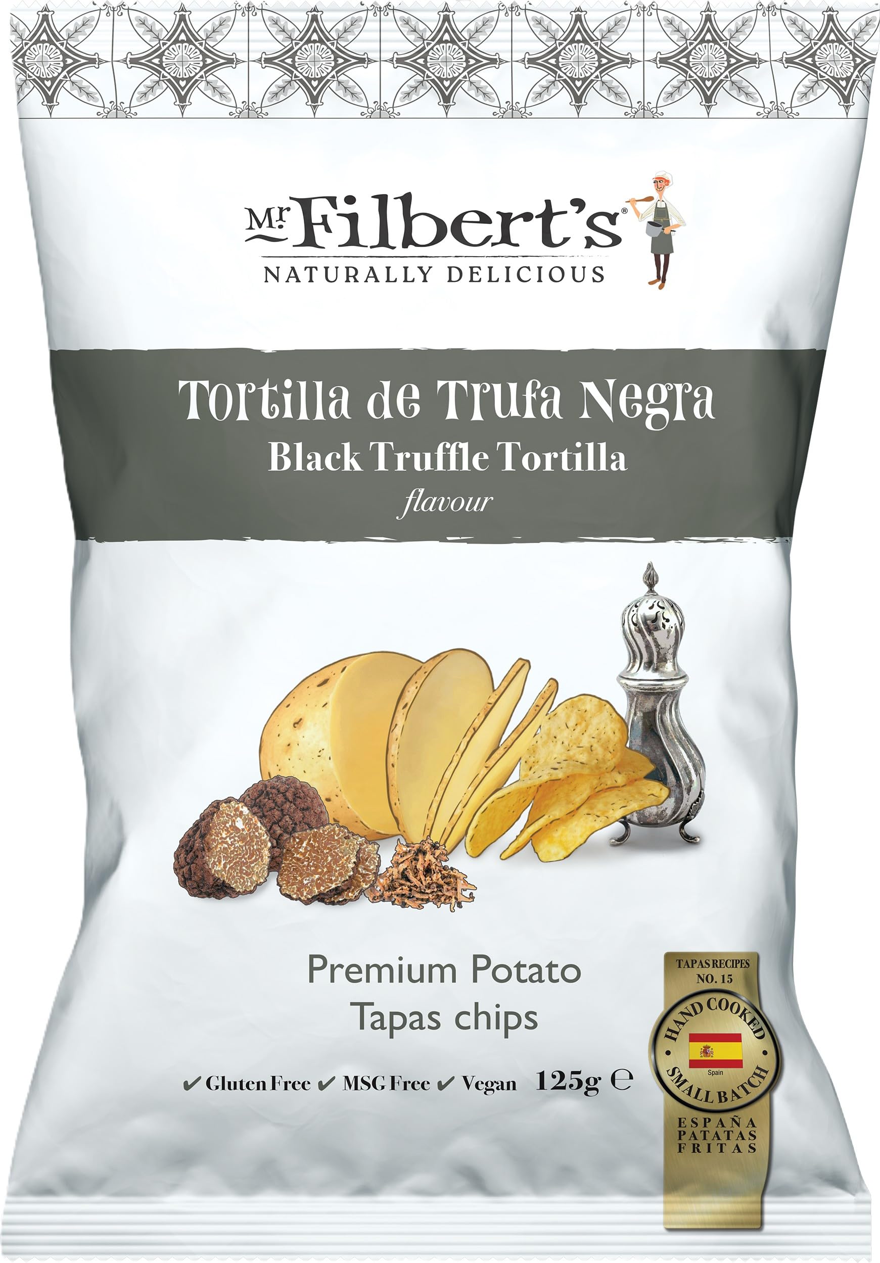 Mr Filbert's Black Truffle Tortilla Crisps - Hand Cooked | 125g Single Bag