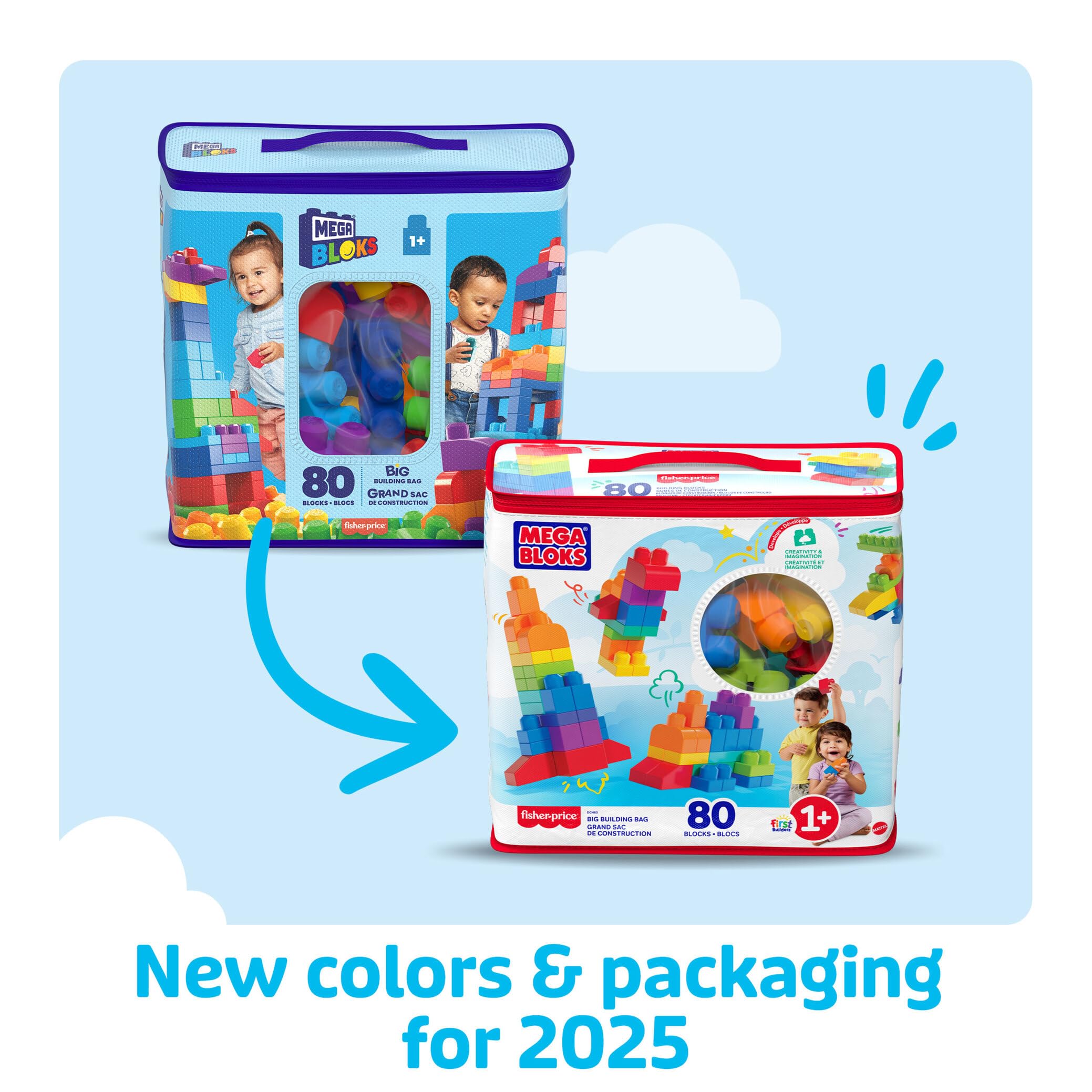 Mega Bloks First Builders Big Building Bag - 80 Pieces | Ages 1+ | Easy Storage 8