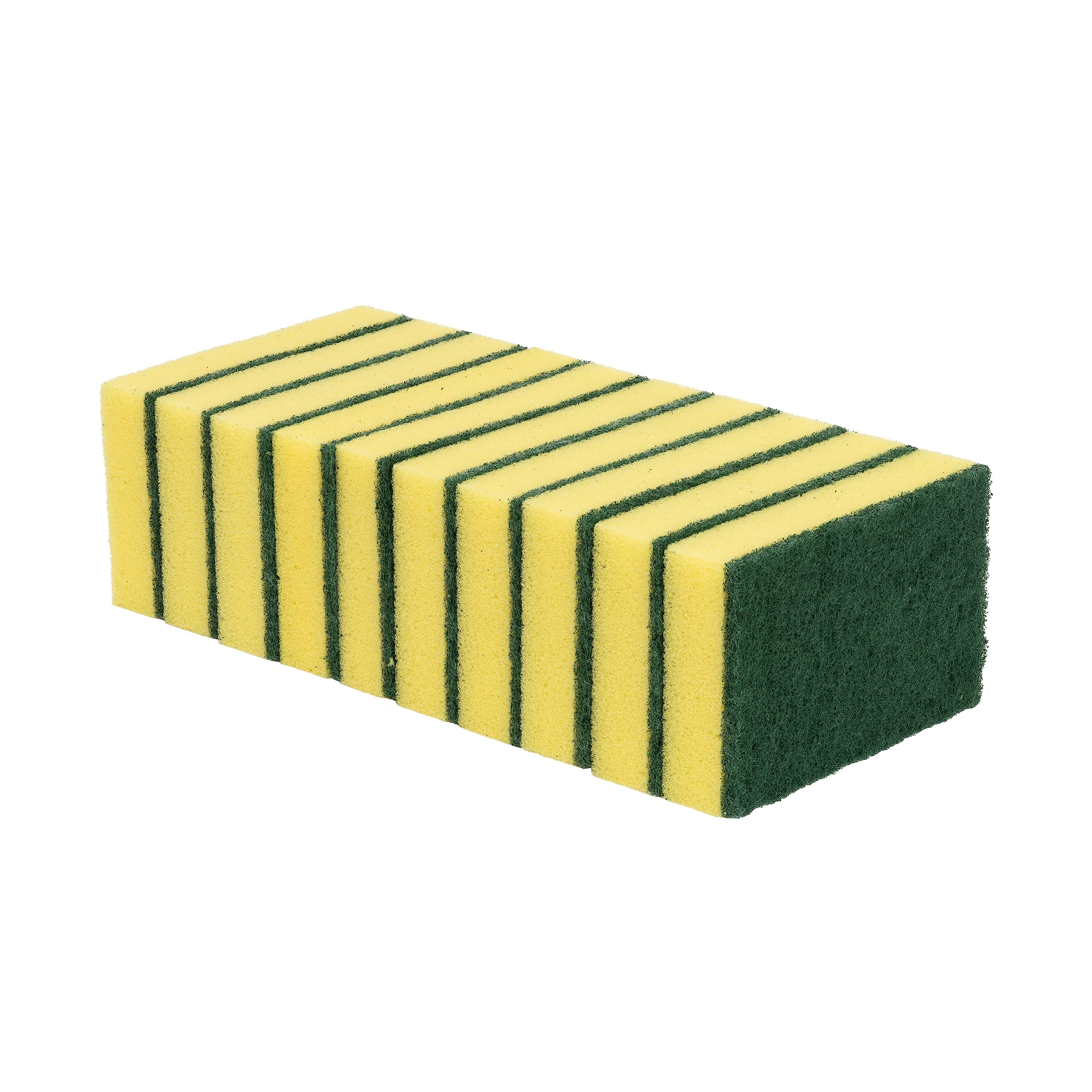 Blake & White - Heavy Duty Sponge Scourers 10 Pack Dual-Sided Yellow & Green