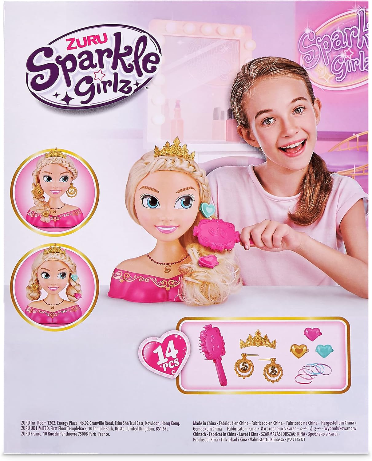 ZURU Sparkle Girlz Princess Hair Styling Head with Accessories 3