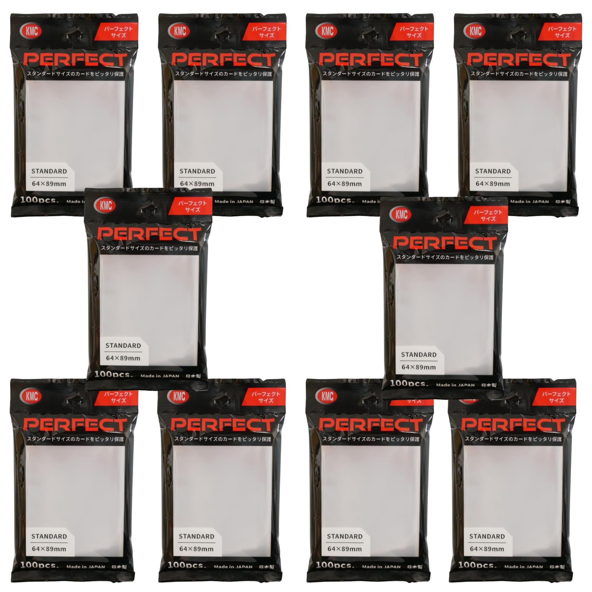 KMC 100 Karte Barriere Perfekte Größe – Transparente Schutzhüllen für Sammelkarten (10 Packungen, 1000 Stück, 64 x 89 mm)