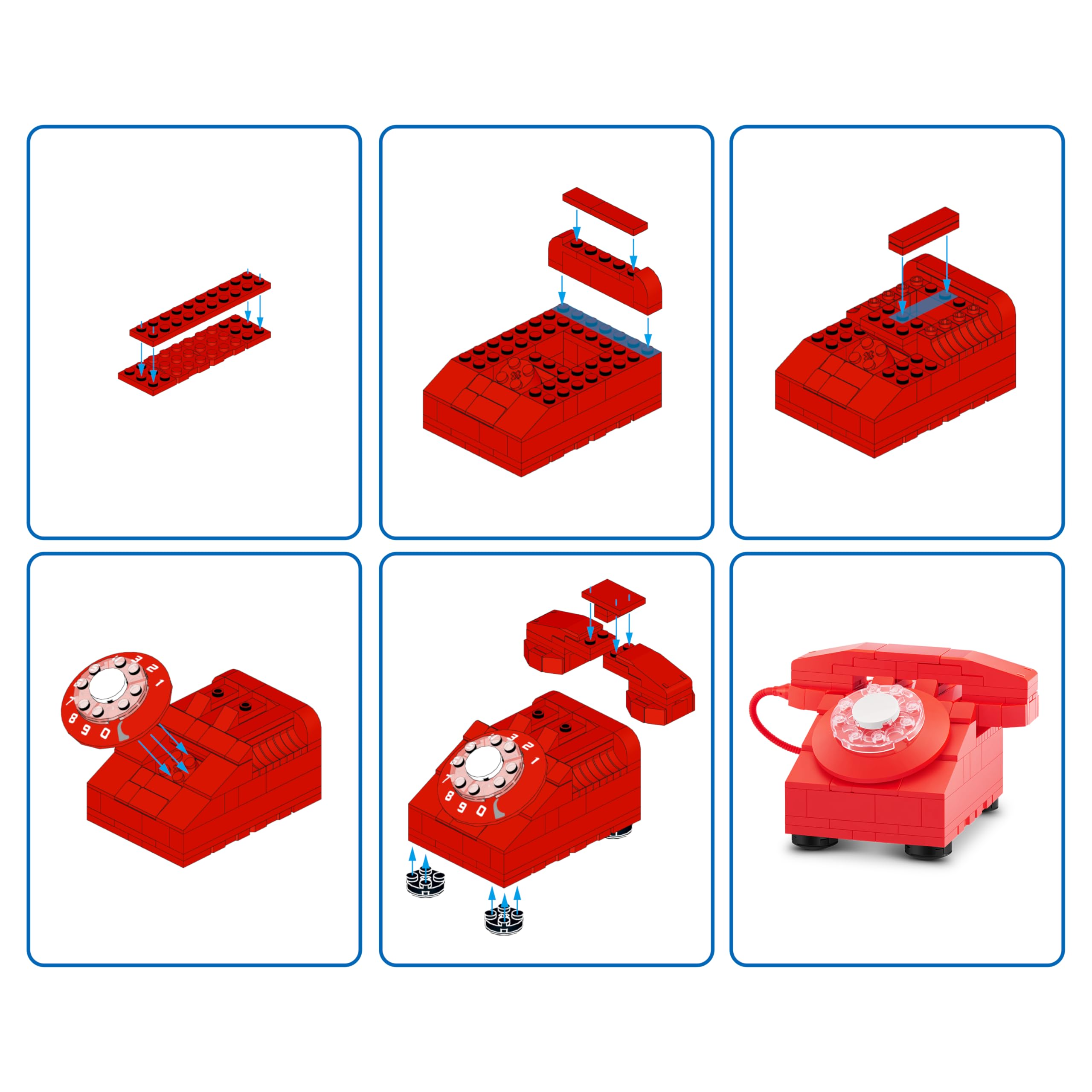 MAX Premium Retro-Bausteine ​​– Telefon-Design, 256-teiliges Sammelset für Kinder ab 3 Jahren 7