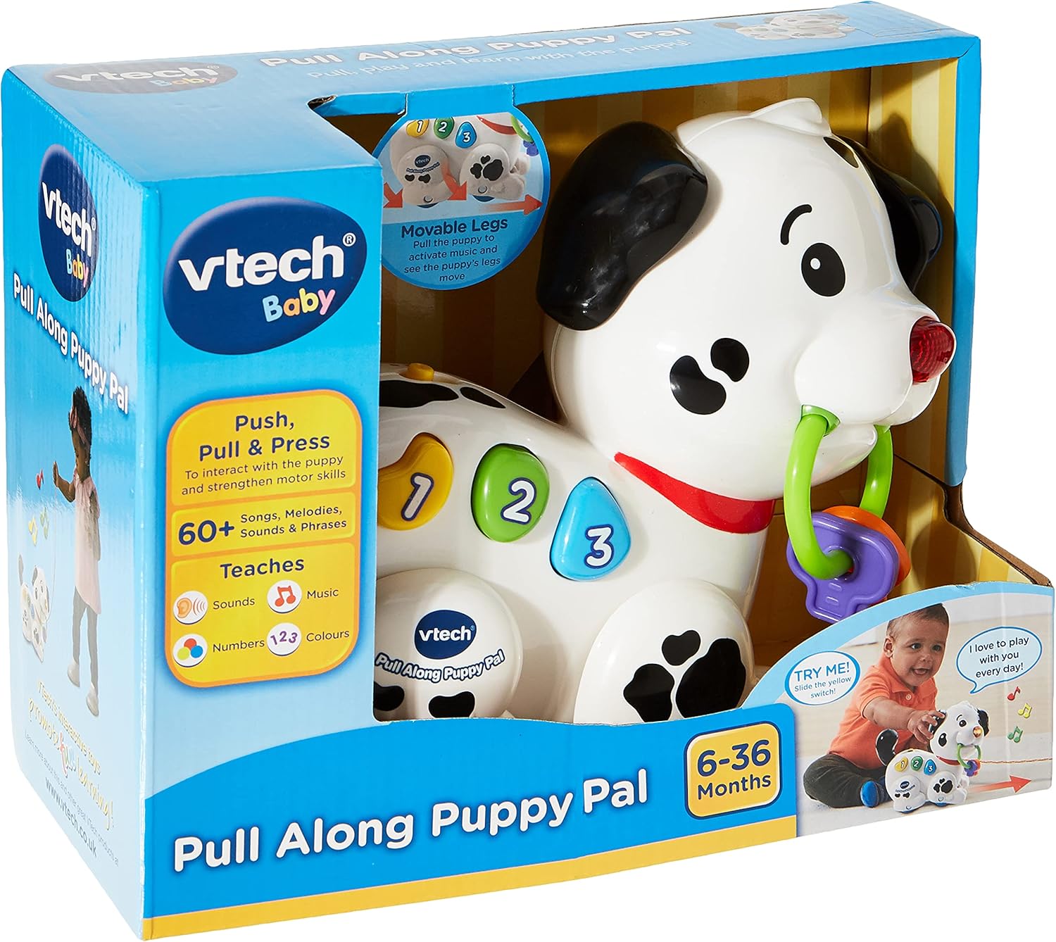 VTech Pull Along Puppy Pal - Interactive Musical Walker for Babies 6 Months+