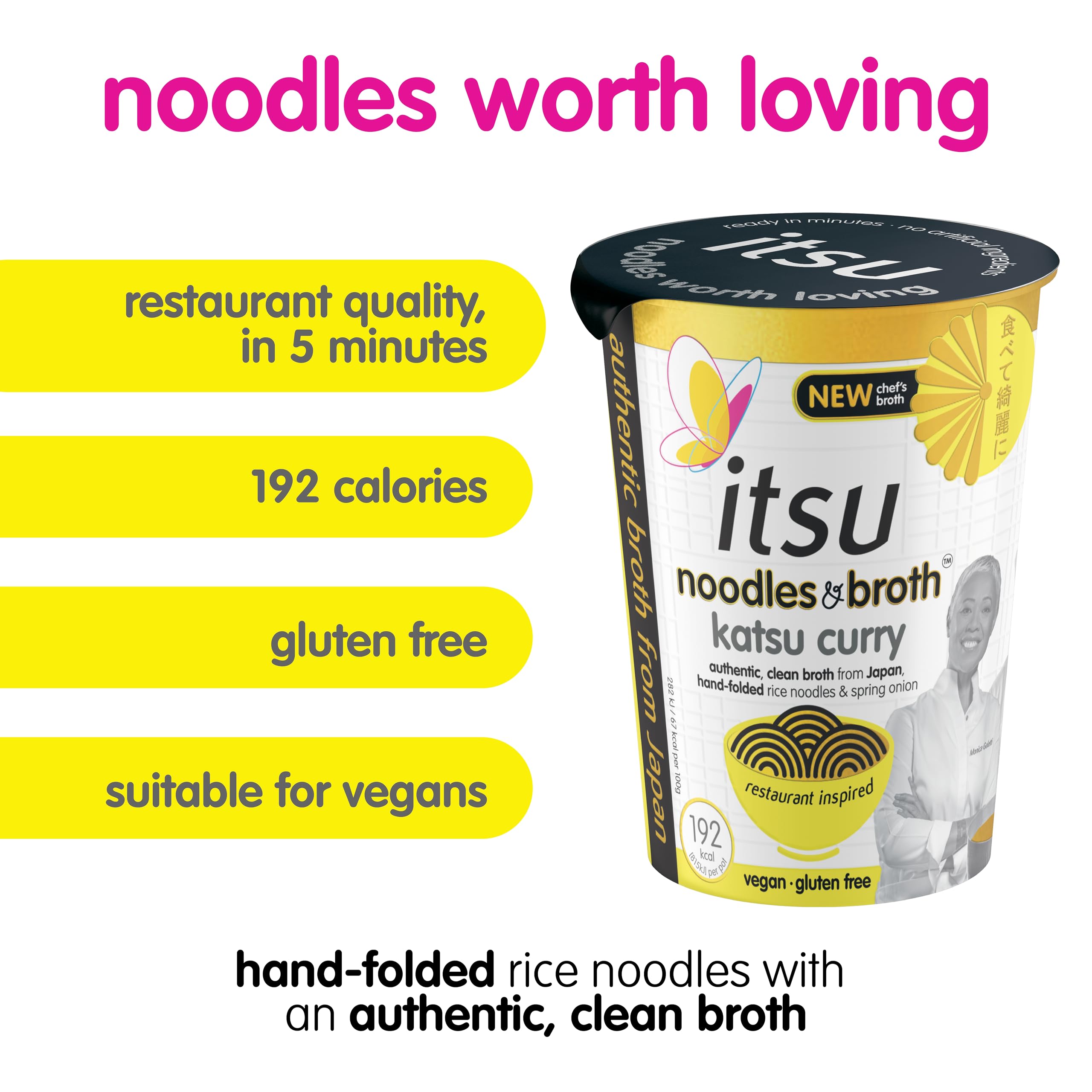 Itsu Katsu Curry Instantnudeln &amp; Brühe Topf 63 g - 6er-Pack | Glutenfrei | Vegan | Schnell zubereitete Mahlzeit 3