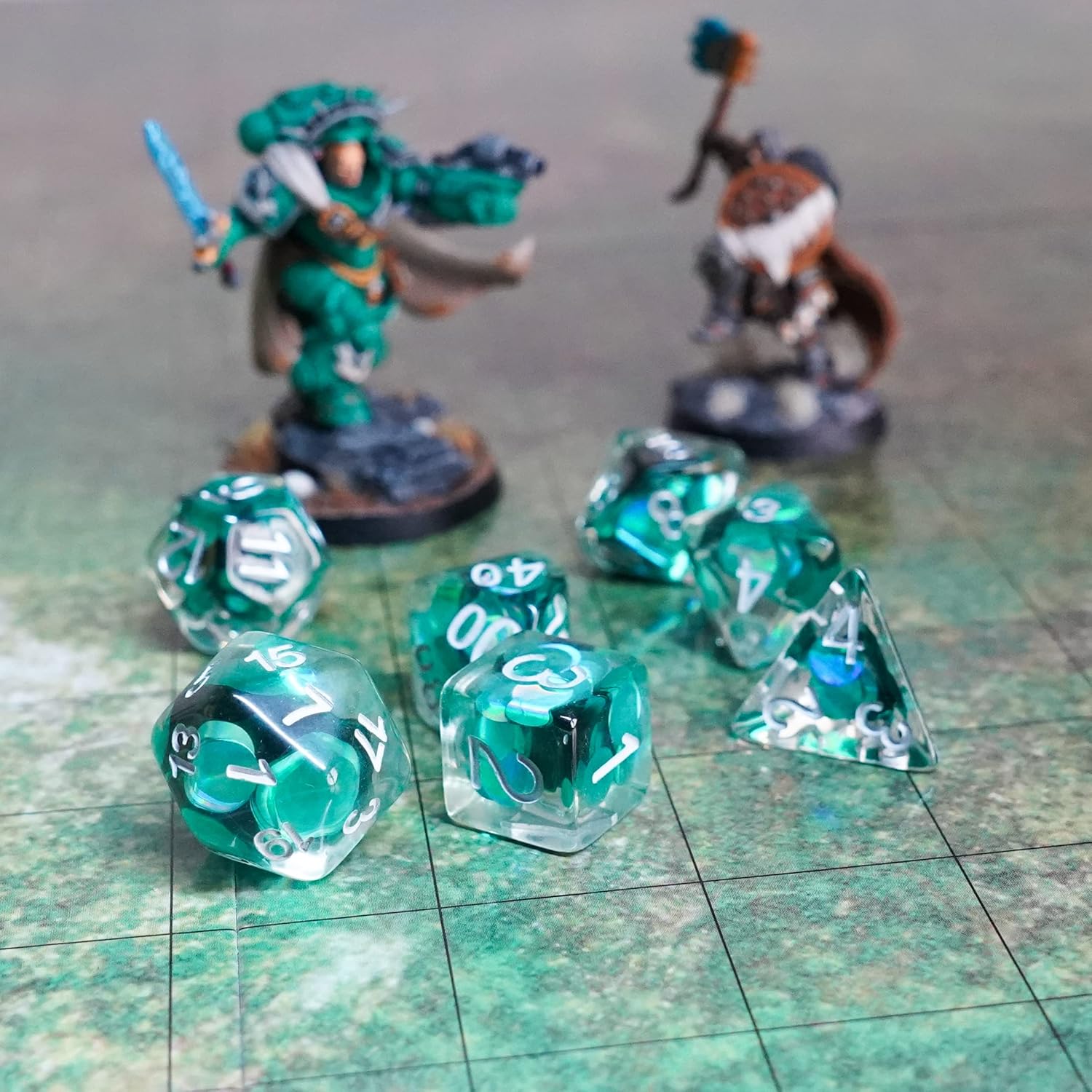 Mermaid Scales 16 mm Polyeder-Würfelset aus Kunstharz von Metallic Dice Games 4