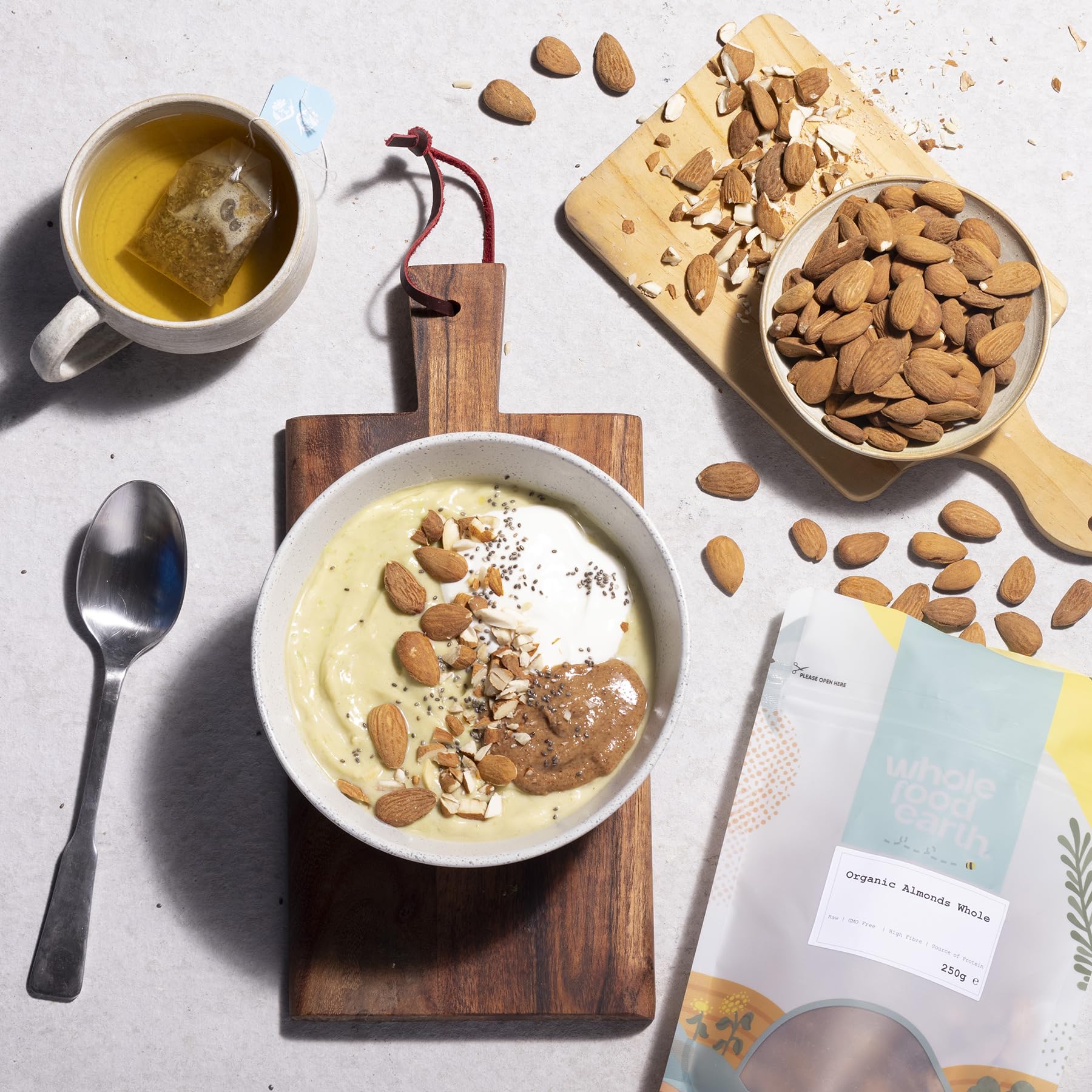 Wholefood Earth Organic Almonds Whole – 500g | Raw | GMO Free | Vegan | High Fibre | Source of Protein | Certified Organic 3