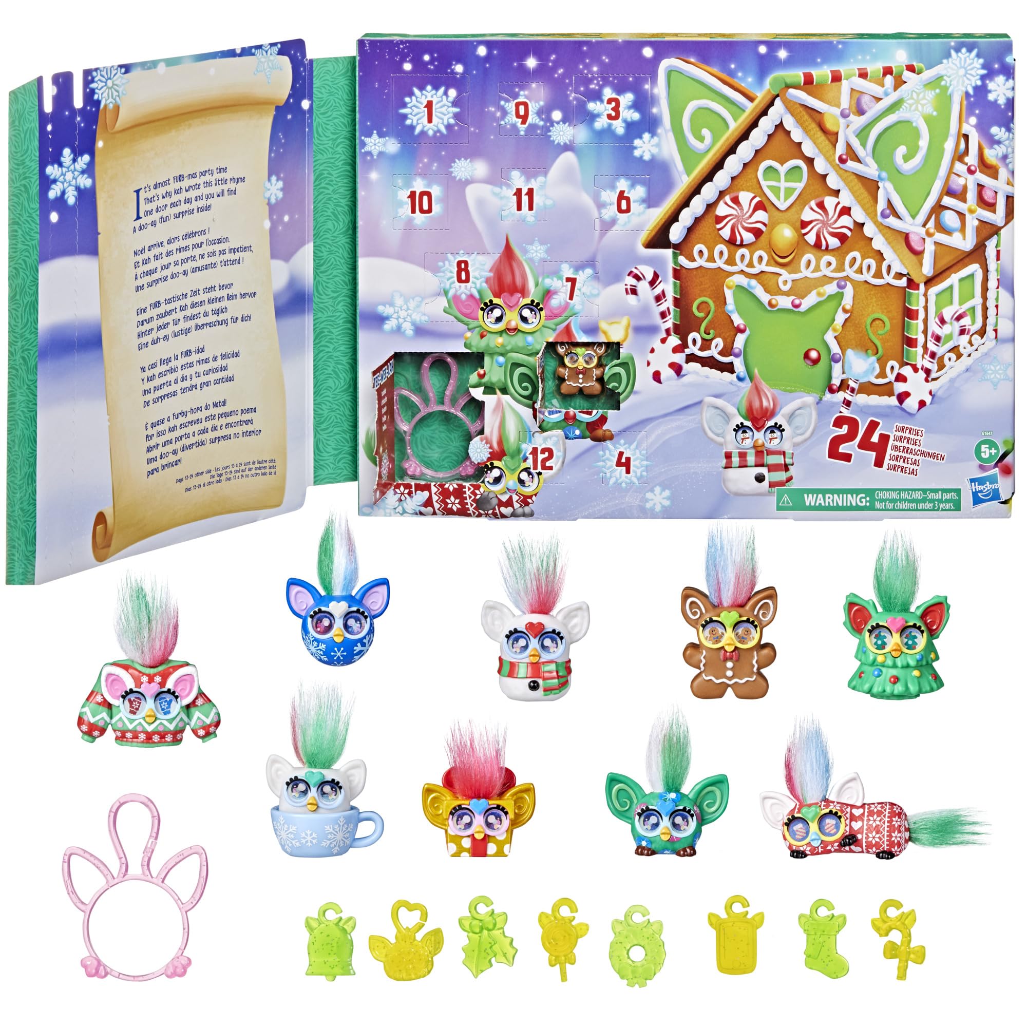 Furby Minis Furbulous Advent Calendar - 24 Days of Collectible Figures, Stickers & Keychain Charms