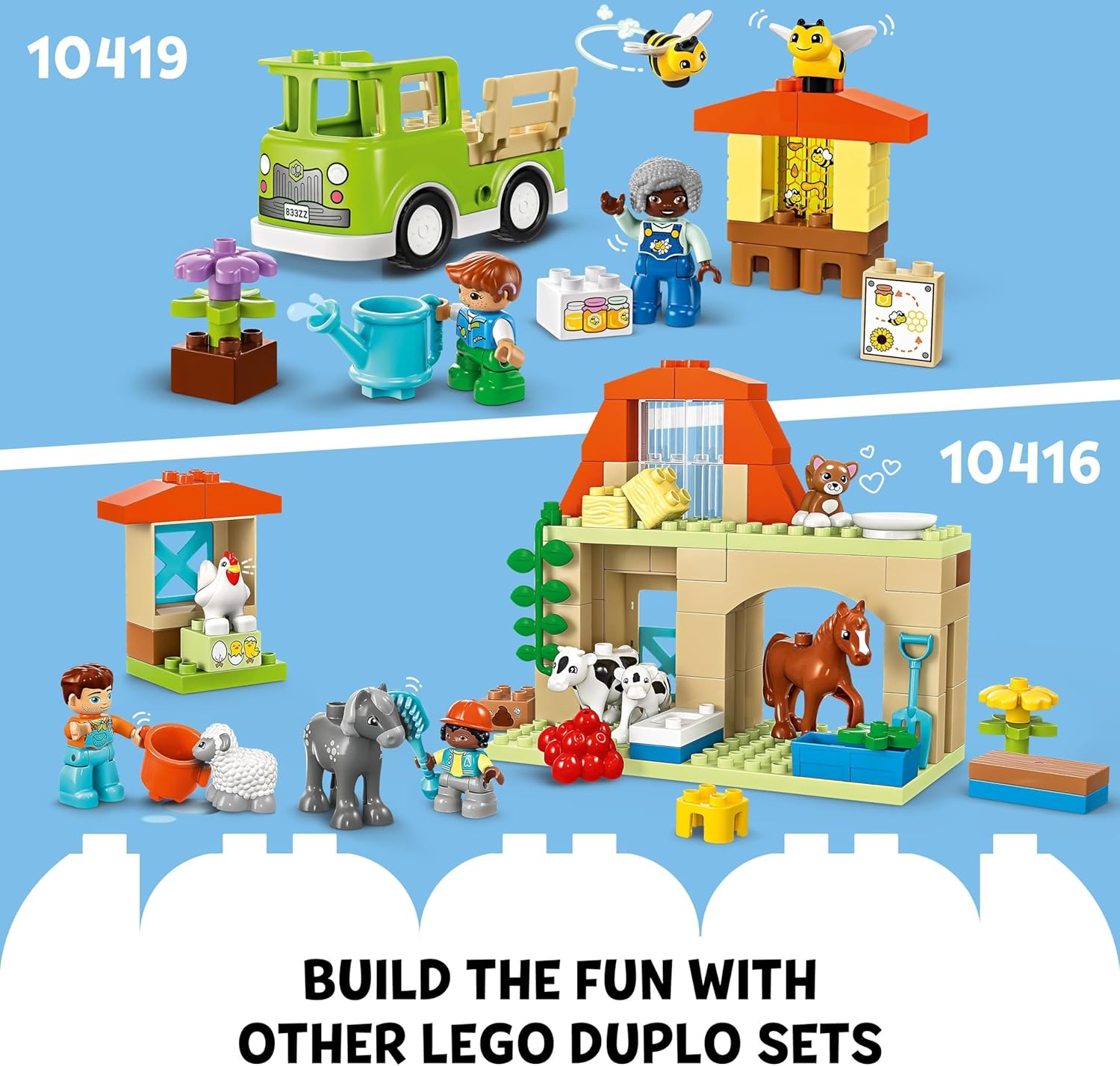 LEGO DUPLO Town Caring for Animals at the Farm – Educational Building Playset for Toddlers 2+ 3