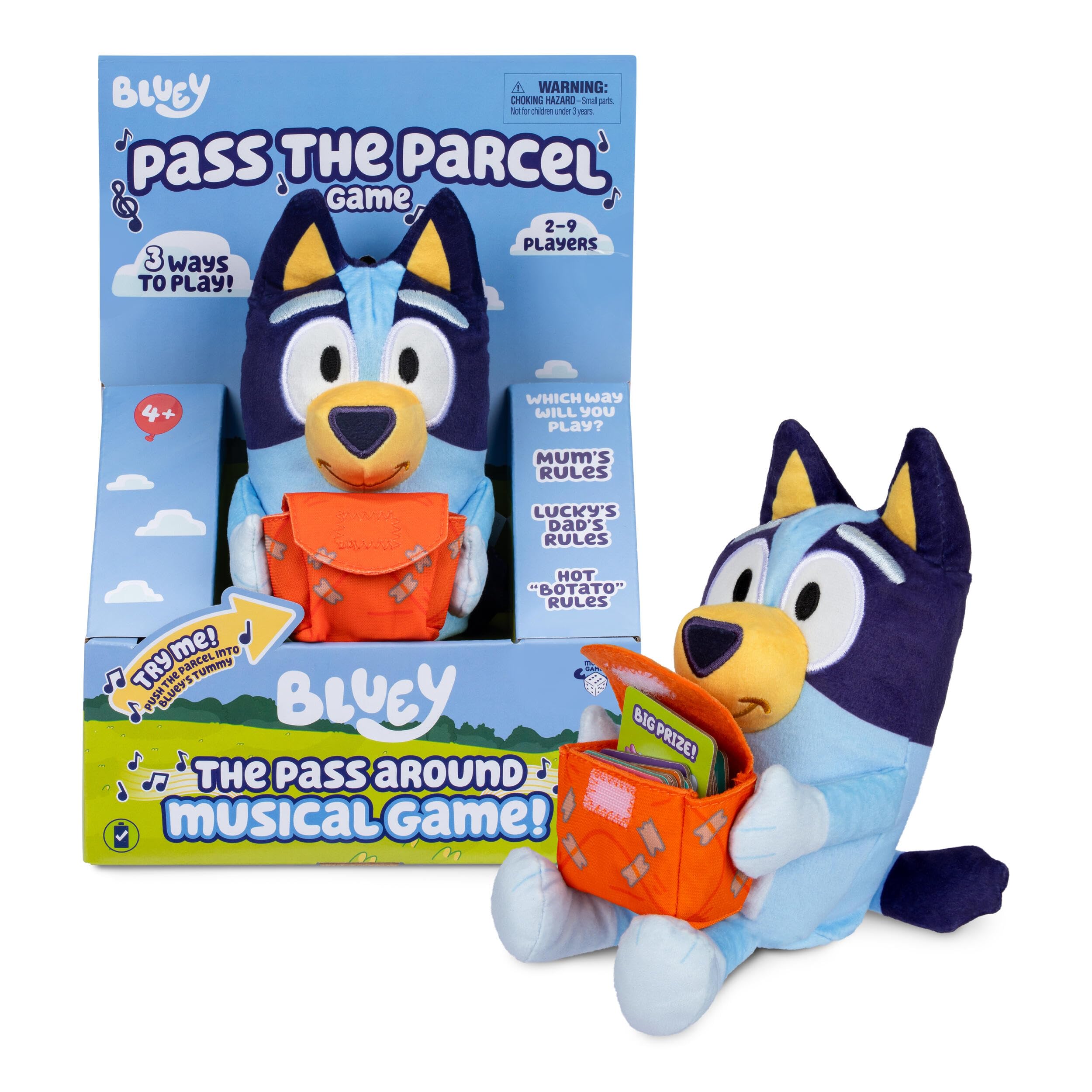 Moose Bluey Pass the Parcel Musical Game | 8" Plush | 2-9 Players 3