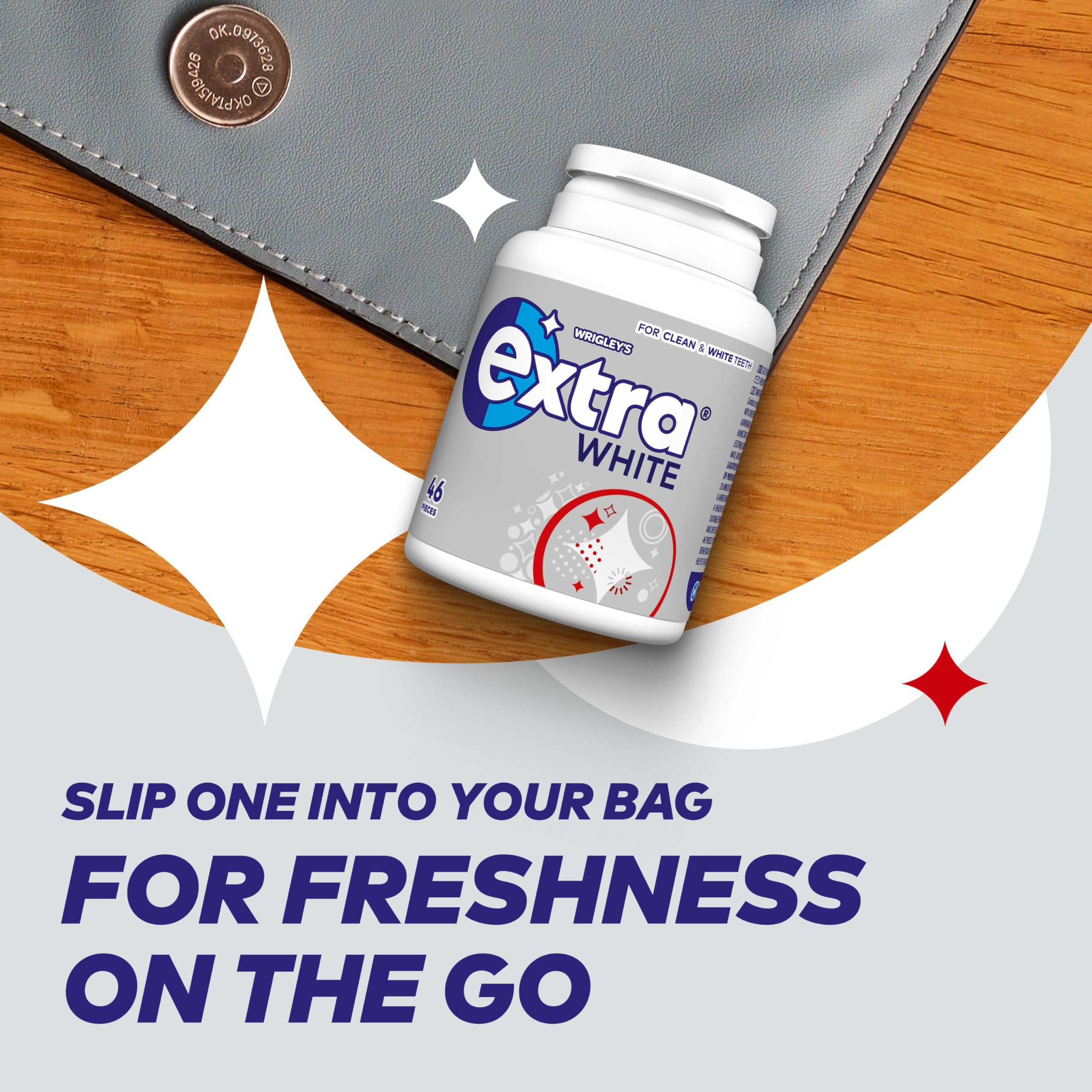 Extra - Weißer Kaugummi zuckerfrei mit Xylitol, klassischer Minzgeschmack, 6 Flaschen (276 Stück) 8