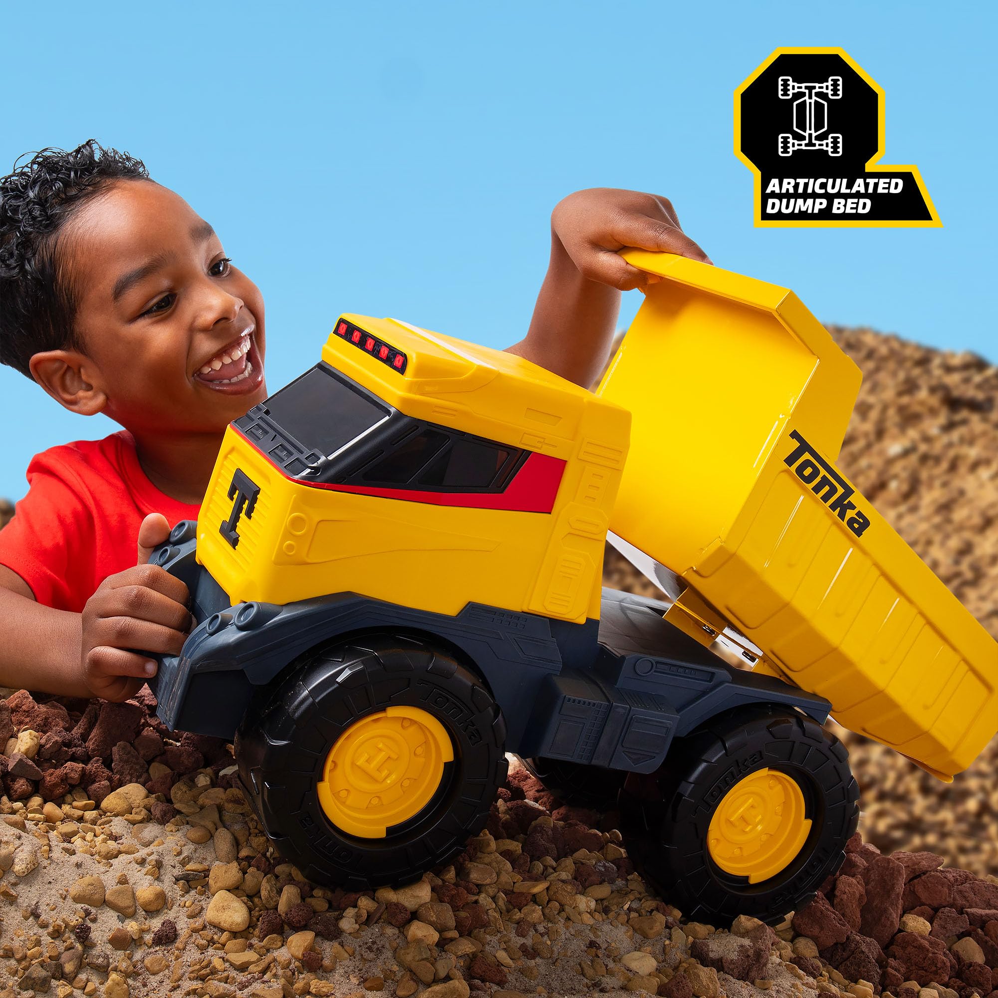 Tonka Next Gen Mighty Dump Truck - Heavy-Duty Steel Construction for Kids 3+ 4