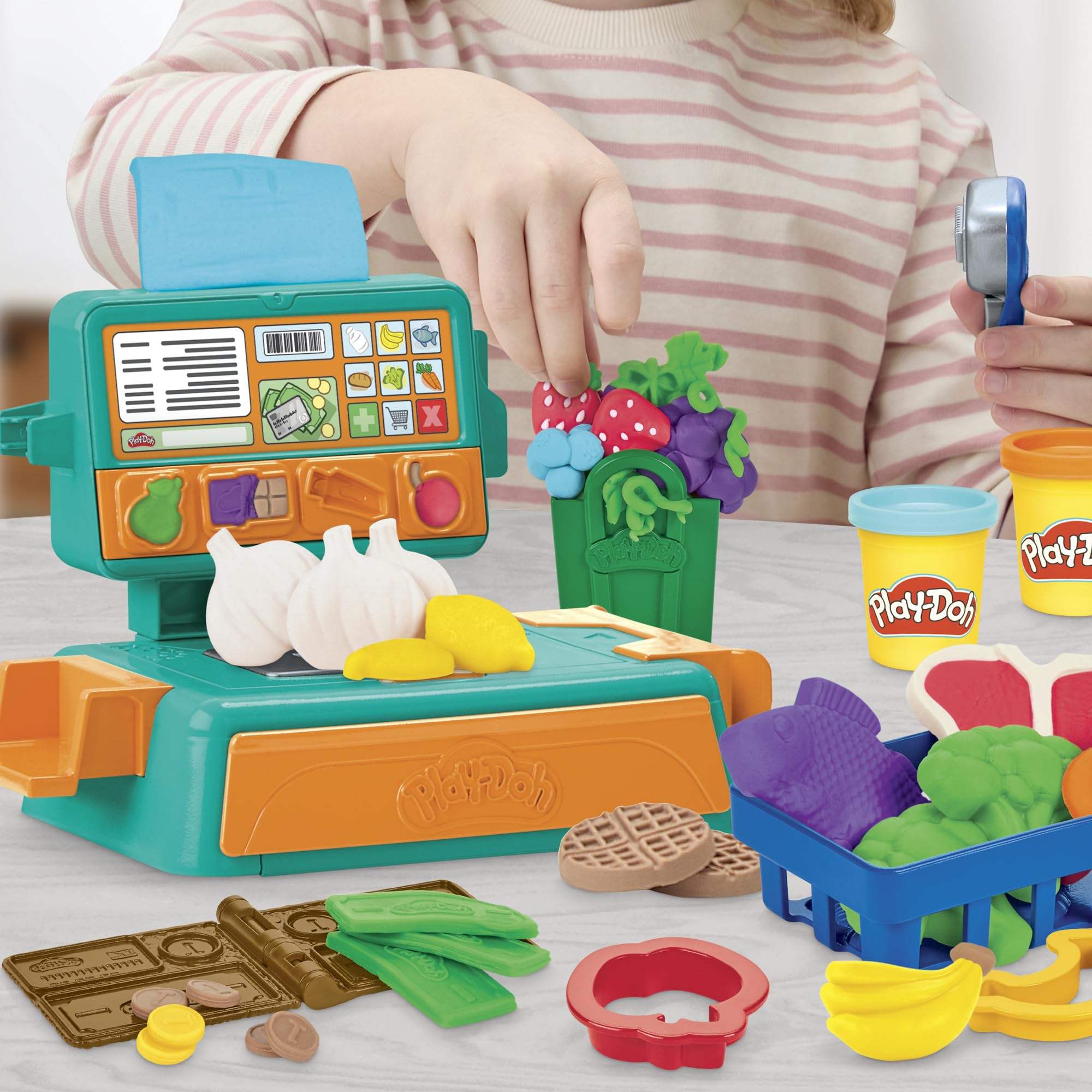 Play-Doh Cash Register Toy Supermarket Playset with 8 Cans of Compound | Ages 3+