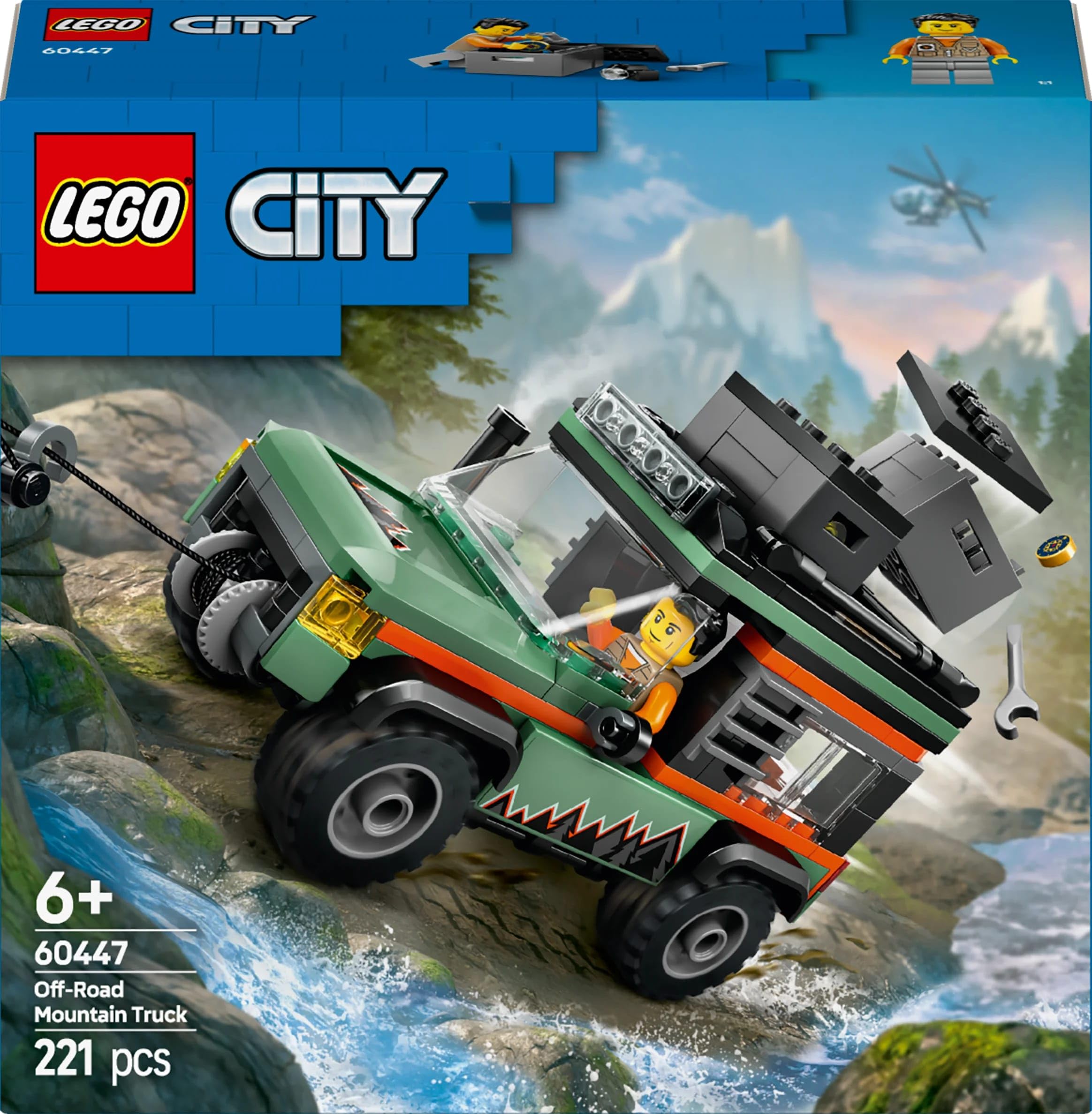 LEGO City Off-Road 4x4 Mountain Truck Toy Set - Building Vehicle Playset for Kids 6+ 8