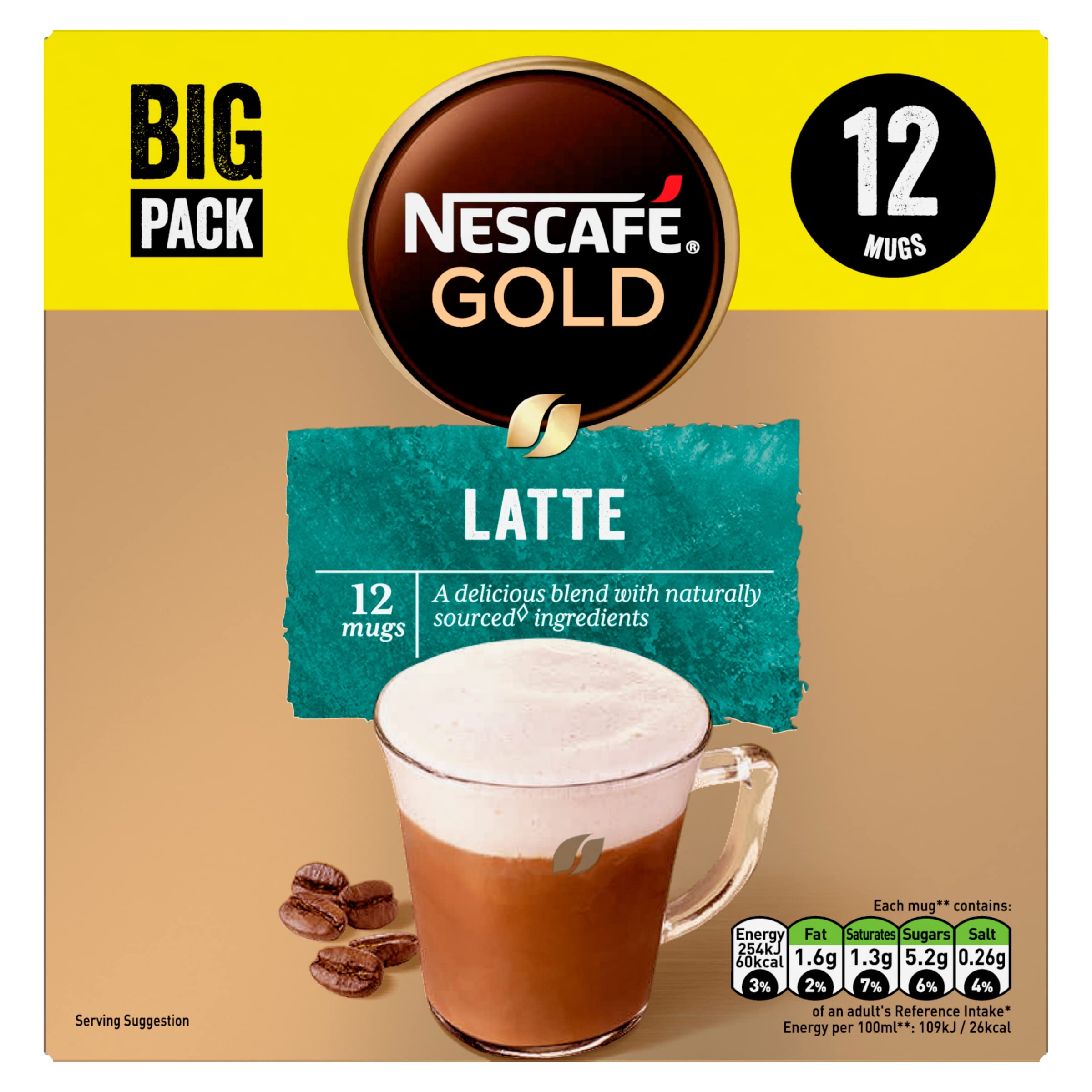 NESCAFÉ - Latte Instant Frothy Coffee Mix with Skimmed Milk Powder, 12 Sachets (186g) 4