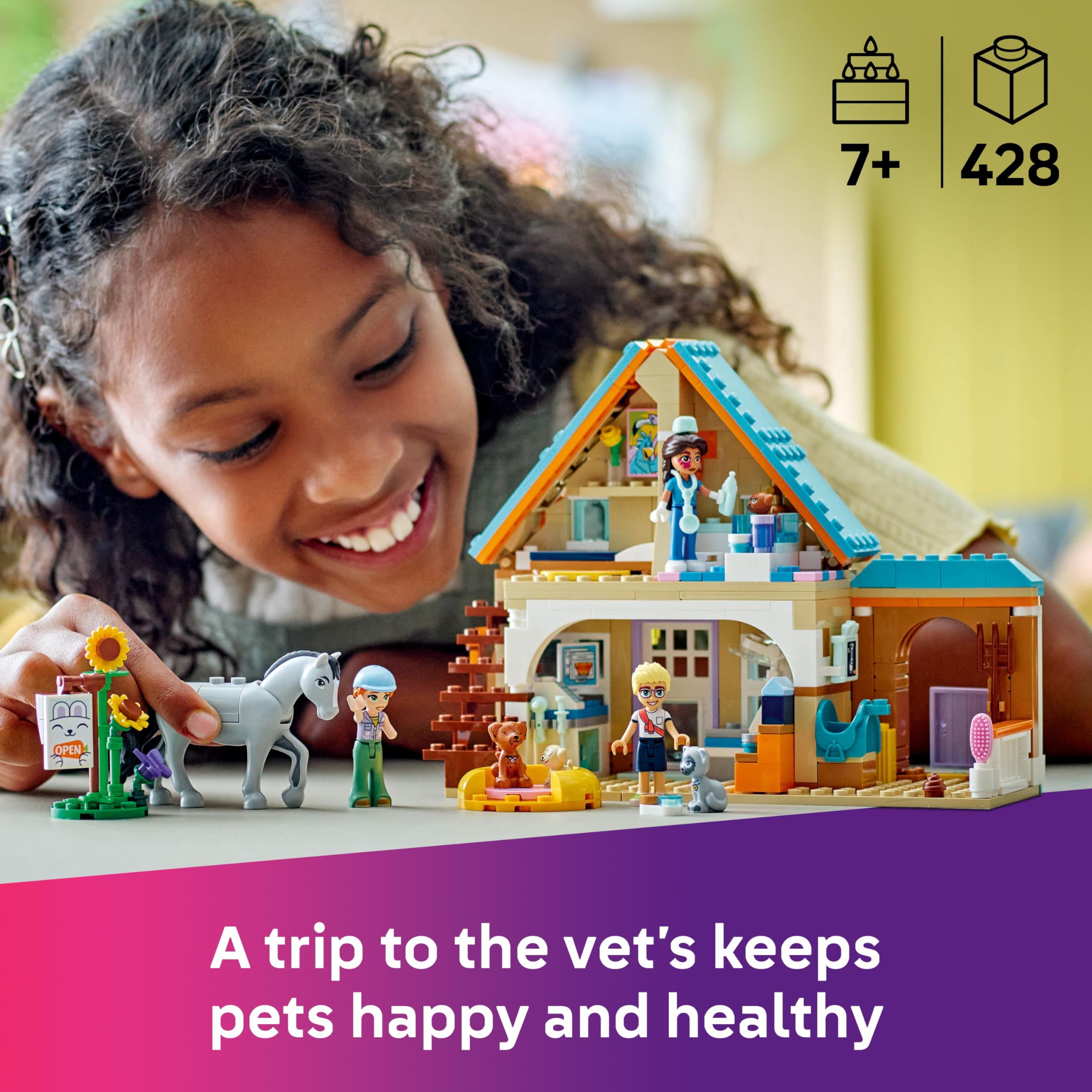 LEGO Friends Horse and Pet Vet Clinic Toy - 428-Piece Playset for Ages 7+ 7