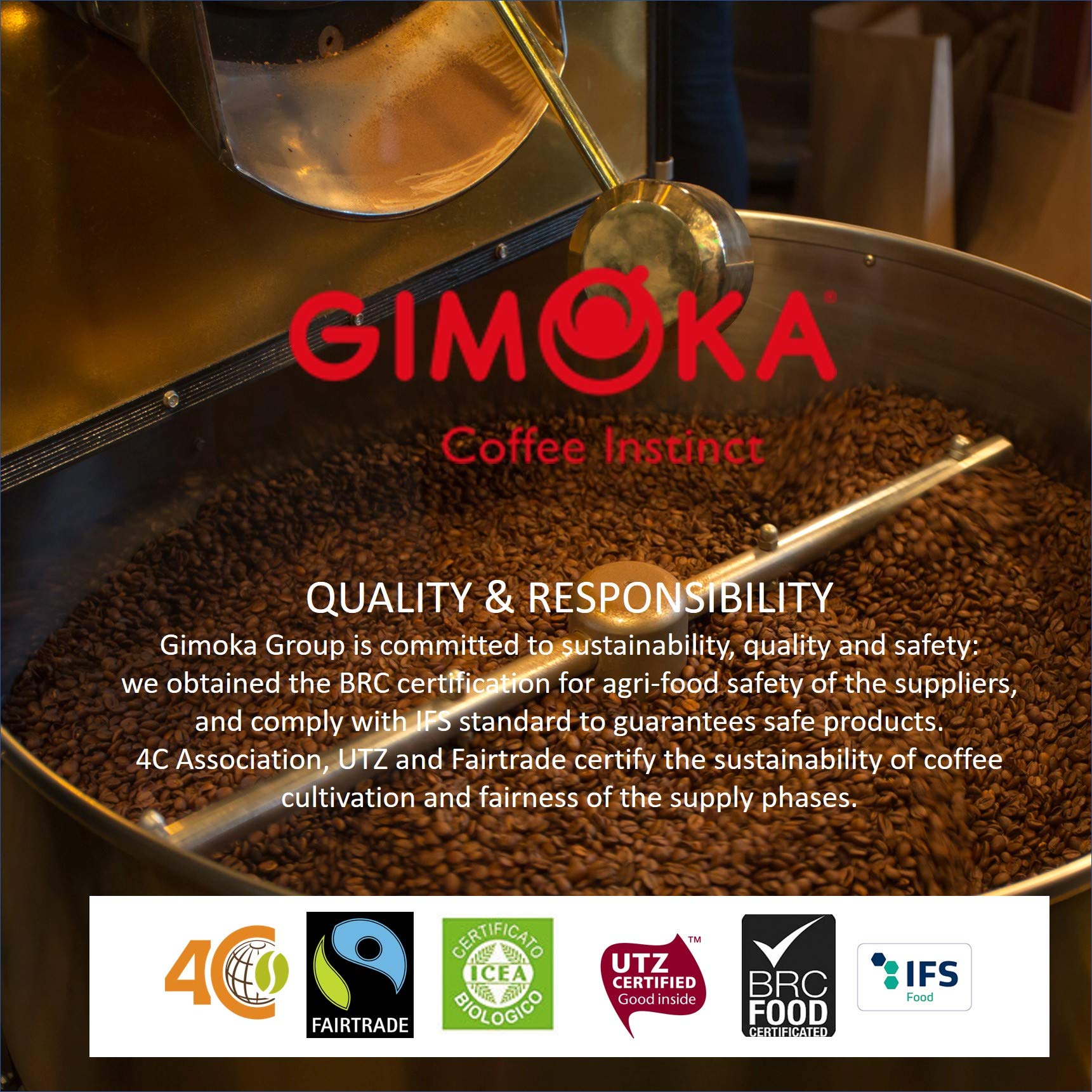Gimoka Gran Bar Italian Espresso Coffee Beans, Light Roast (2/5), 1 Kg Whole Bean 7