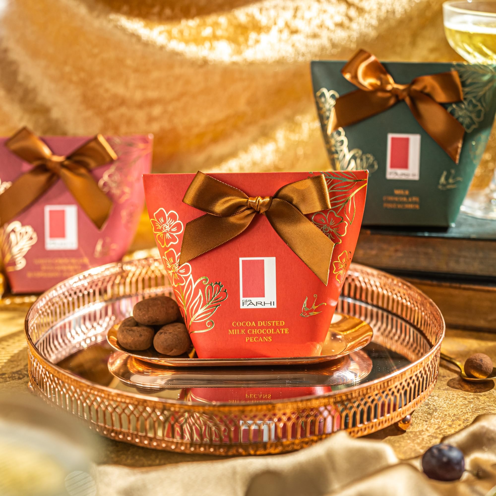 Rita Farhi Milk Chocolate Pistachios Gift Box | 130g | Handcrafted in Britain 5